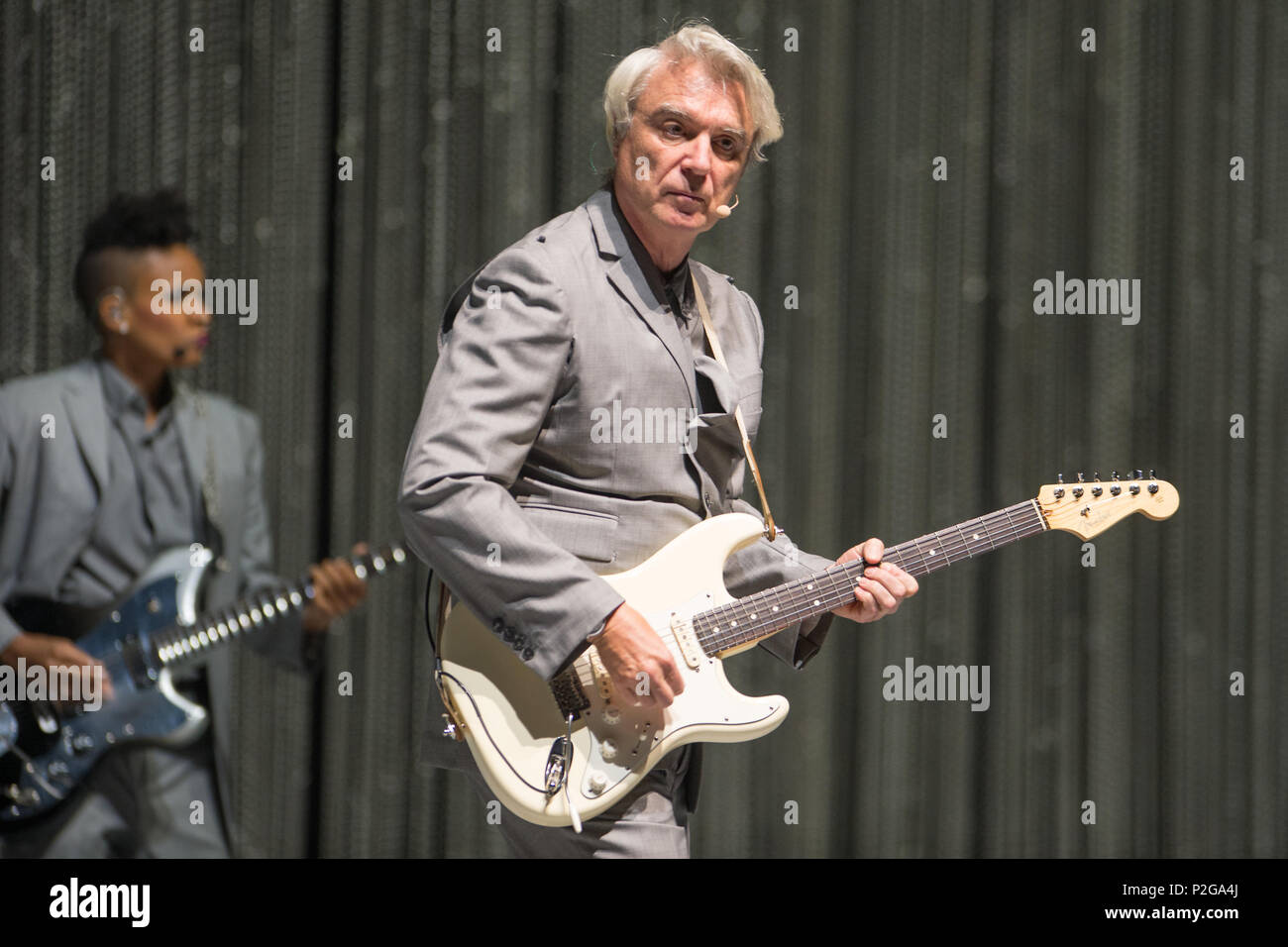 Glasgow, UK. 15 Jun, 2018. David Byrne im Konzert in der Royal Concert Hall, Glasgow, Großbritannien, 15. Juni 2018 Credit: Westy Musik Tog/Alamy leben Nachrichten Stockfoto