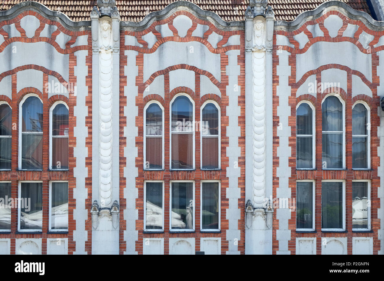 Detail der schönen Jugendstilhaus in Cakovec, Kroatien Stockfoto
