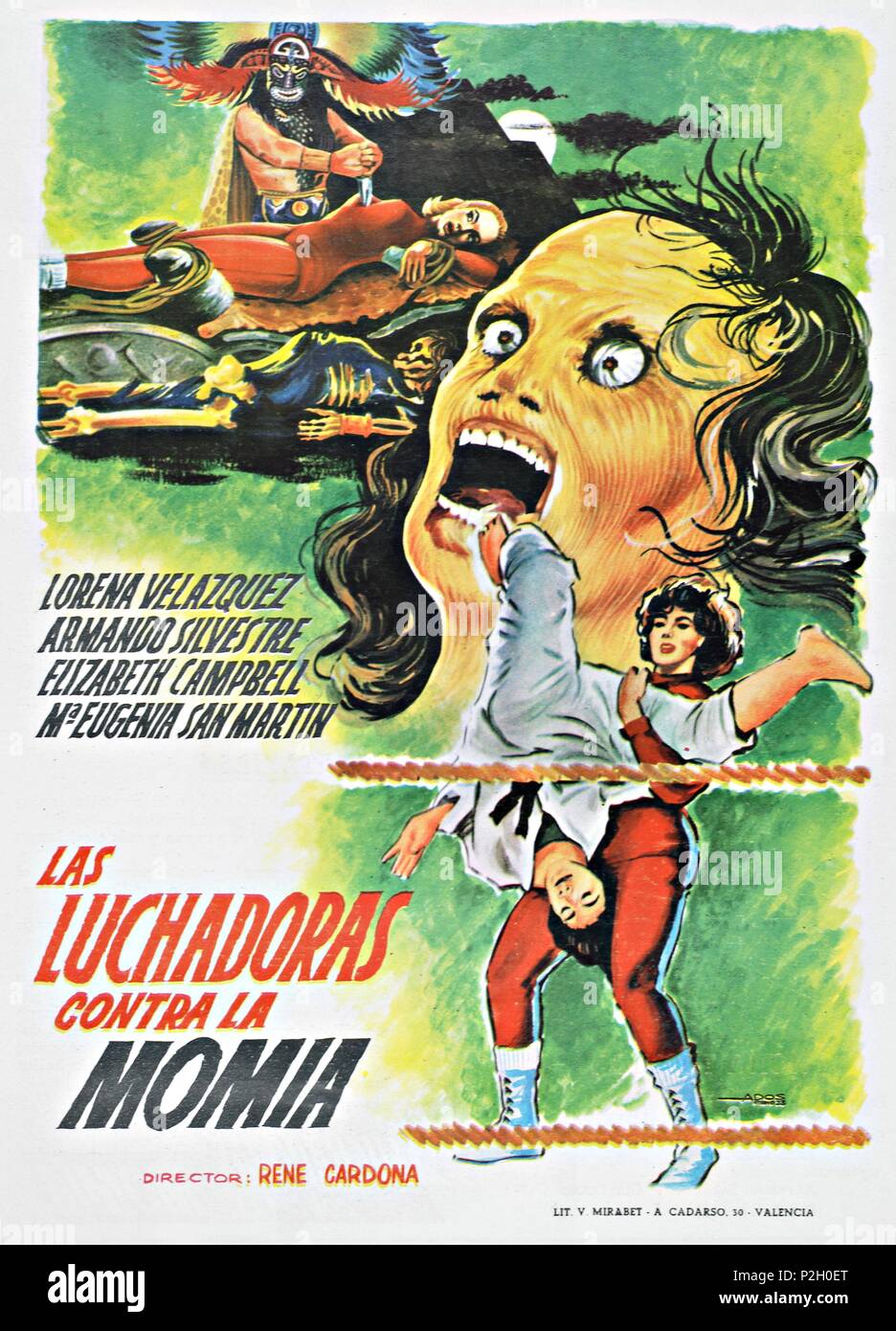 Original Film Titel: LAS LUCHADORAS CONTRA LA MOMIA. Englischer Titel: WRESTLING FRAUEN VS. Der AZTEKISCHE MUMIE. Regisseur: RENE CARDONA. Jahr: 1964. Credit: CINEMATOGRAFICA CALDERON/Album Stockfoto