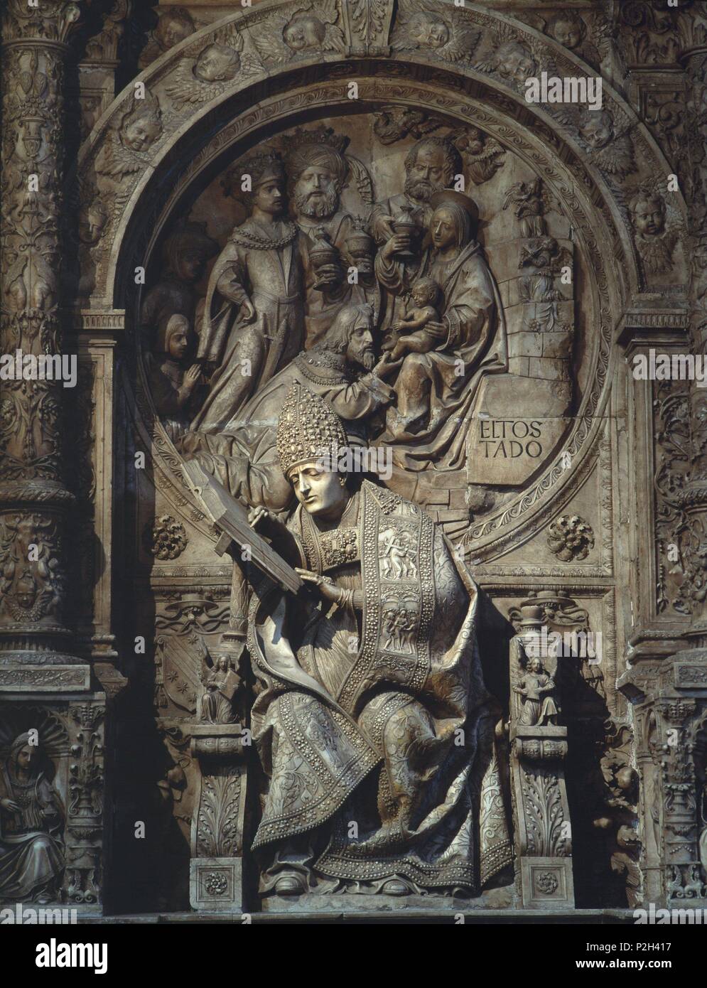 Catedral de Ávila, s. XII-XIV, Provincia de España en la Comunidad Autónoma de Castilla y León. Sepulcro 'El Tostado'. Stockfoto