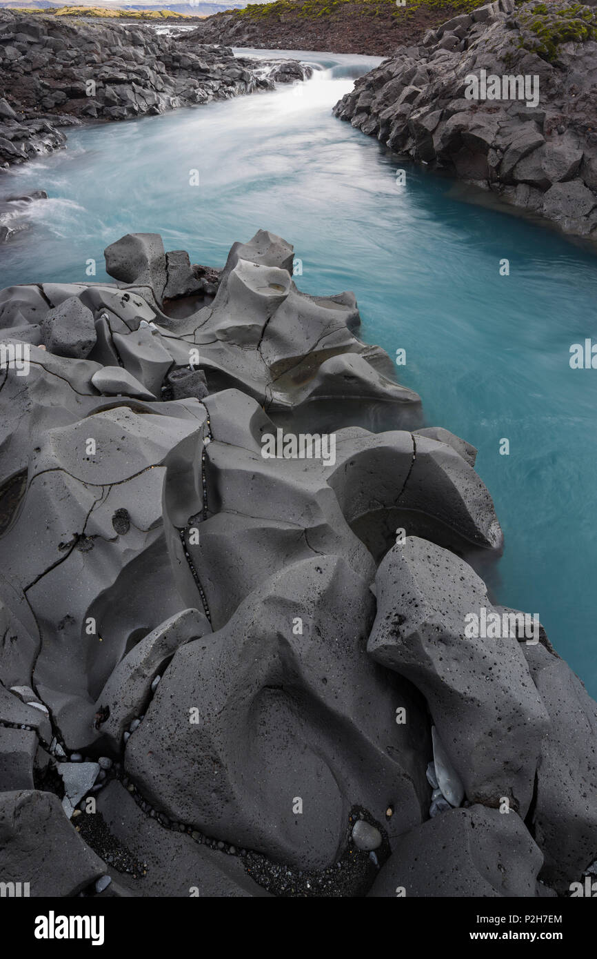 Erstarrter Lava und Stream, South Island, Insel Stockfoto