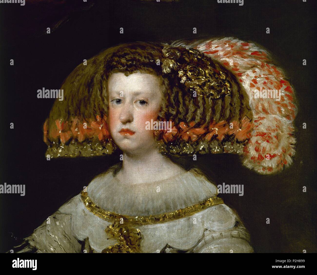 Bin ariana von Österreich. Königin von Spanien" (Detail), Ca. 1652, Öl auf Leinwand, P 01191. Autor: Diego Velázquez (1599-1660). Lage: Museo del Prado - PINTURA, MADRID, SPANIEN. Stockfoto