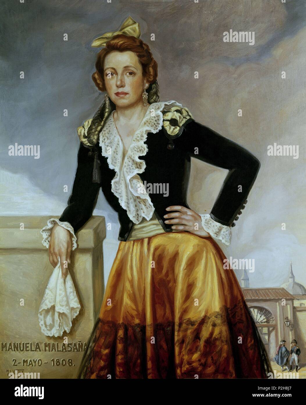 Spanish School. Portrait von Manuela Malasaña Oñoro, Symbol der Dos de Mayo Aufstand in Madrid (2. Mai 1808). Madrid, Armeemuseum. Autor: José Luis Villar (20 Prozent). Lage: ALCAZAR/Museo del Ejercito - COLECCIÓN, Toledo, Spanien. Stockfoto