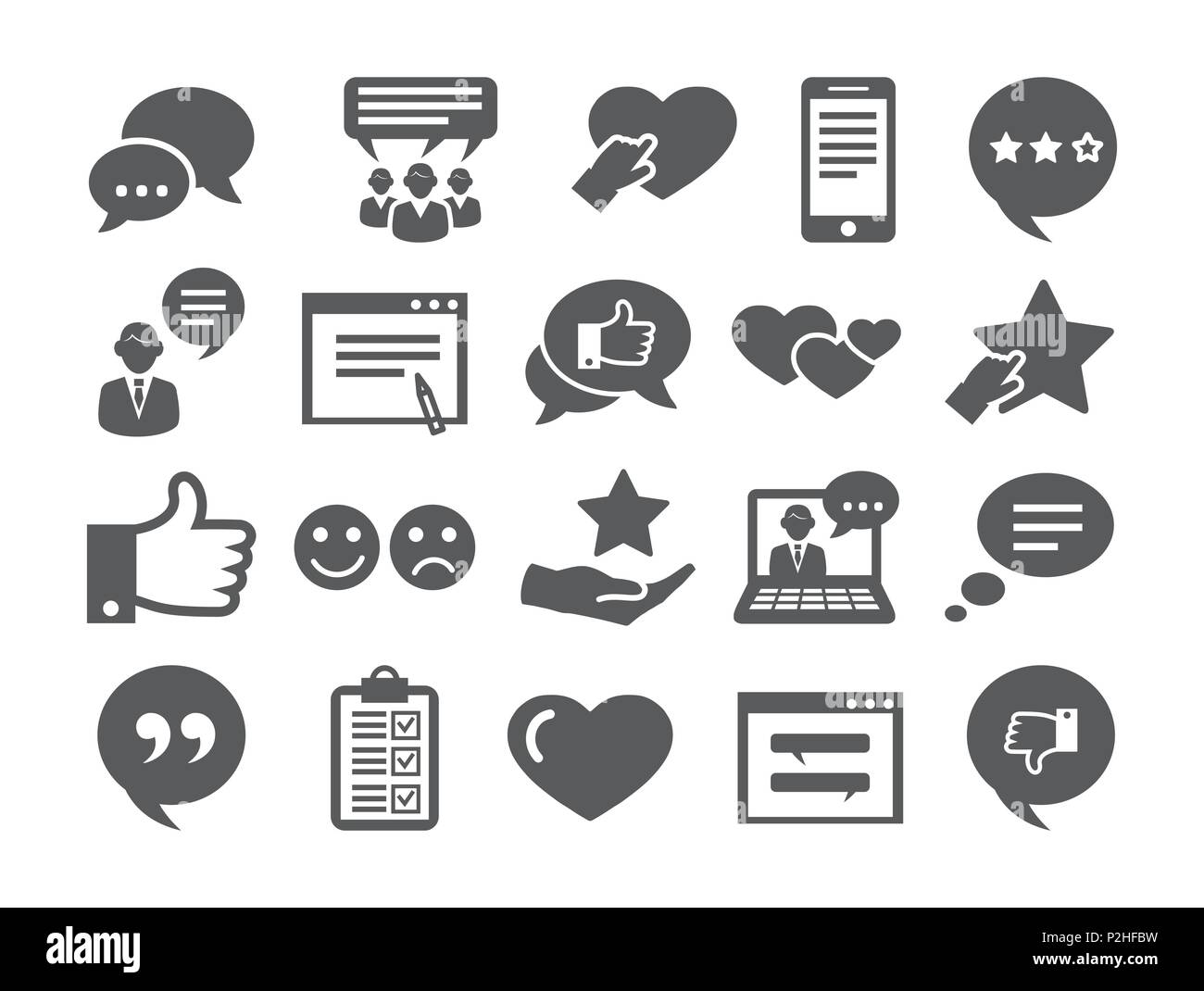 Feedback Symbole gesetzt Stock Vektor