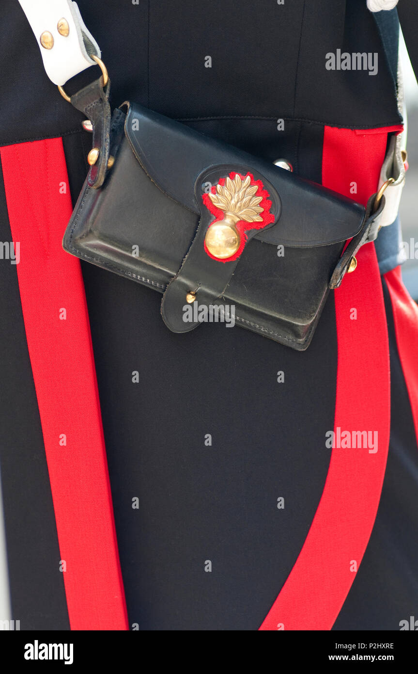 Detail Uniform der italienischen Carabinieri, Munition Halter Stockfoto