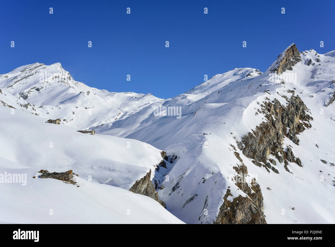 Blick auf Monte Salza, Monte Salza, Valle Varaita, Cottischen Alpen, Piemont, Italien Stockfoto