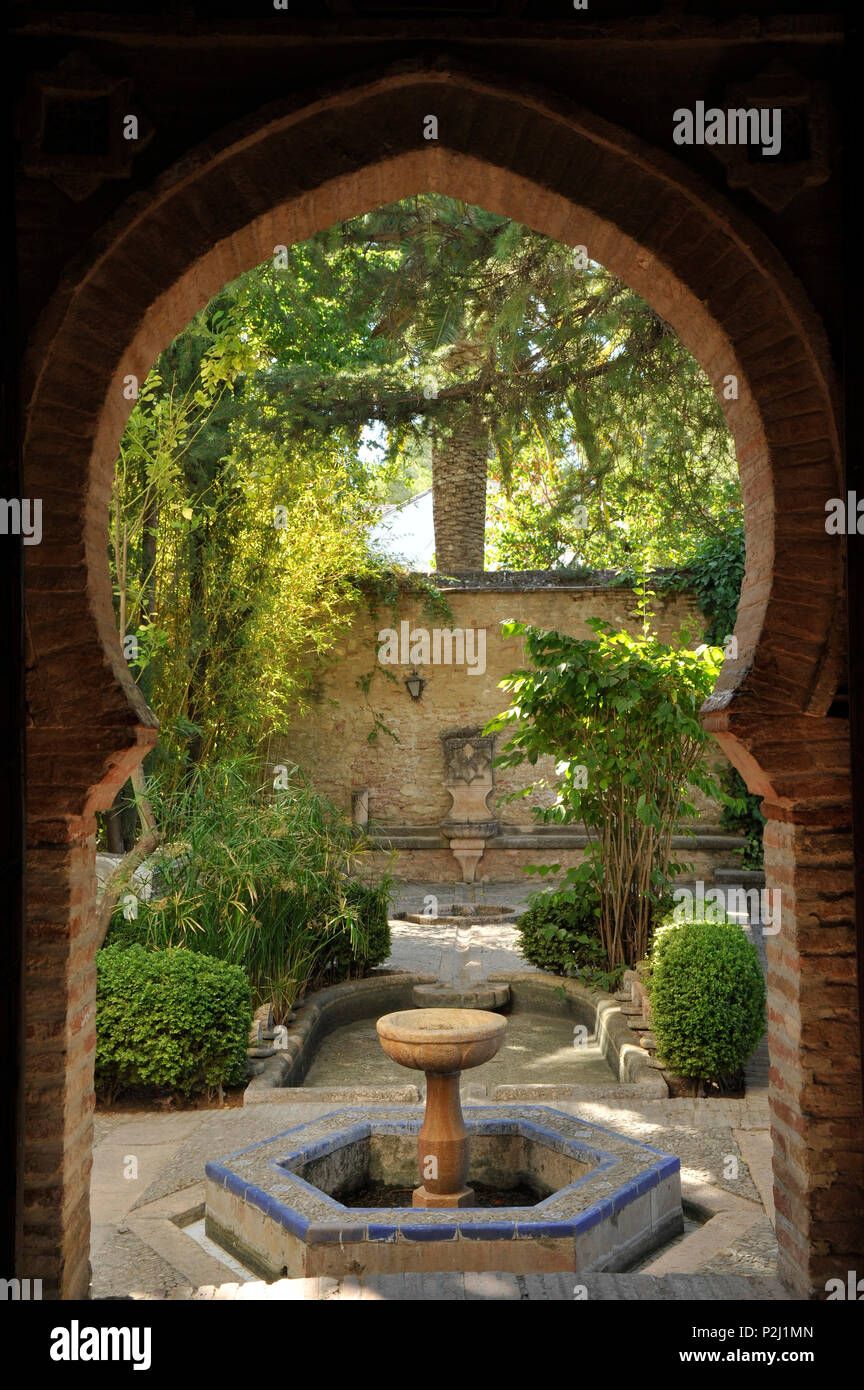 Garten der Casa Mondragon in der Altstadt von Ronda, Provinz Malaga, Andalusien, Spanien Stockfoto