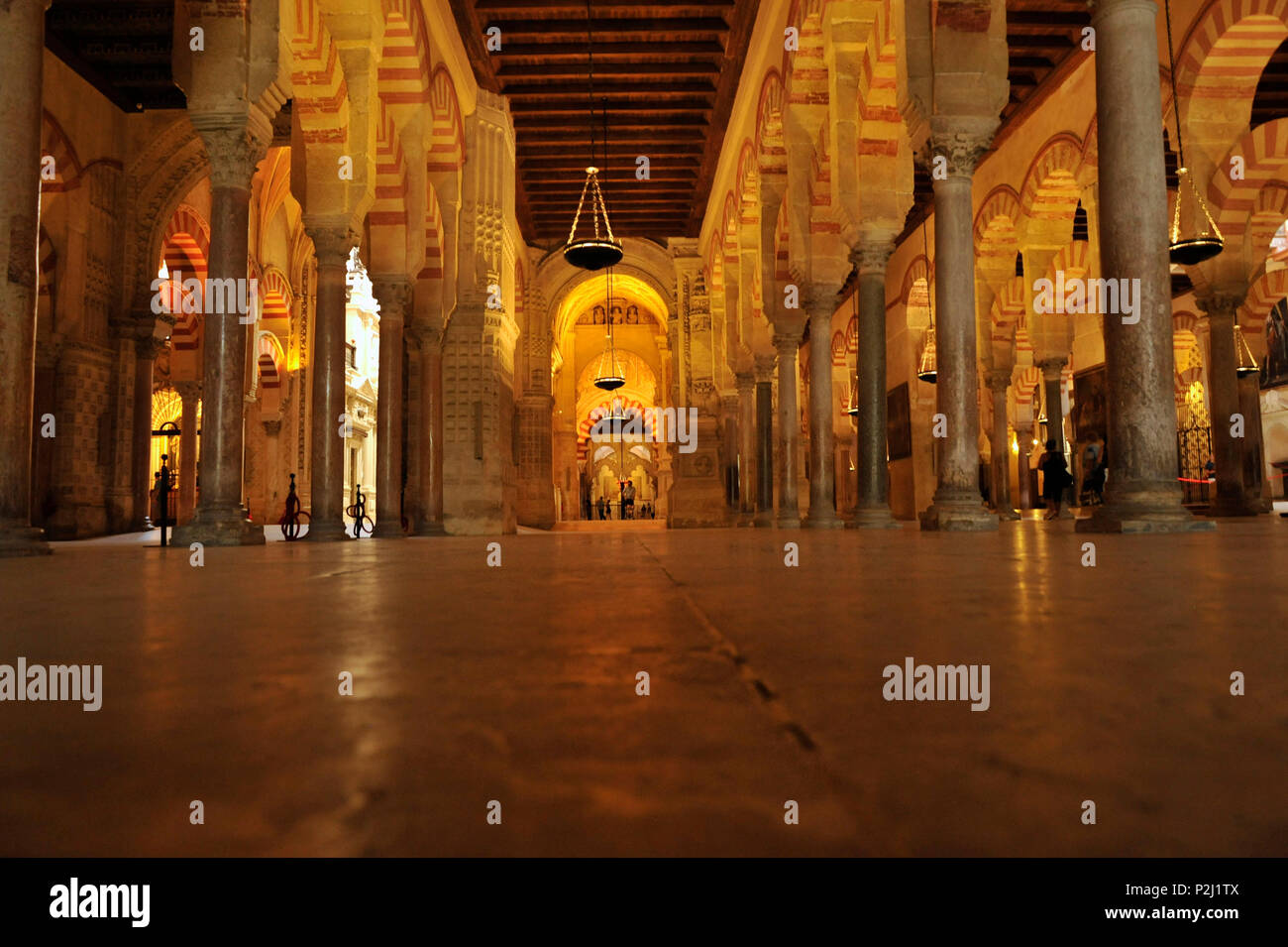 Spalten in der Mezquita in Cordoba, Andalusien, Spanien Stockfoto