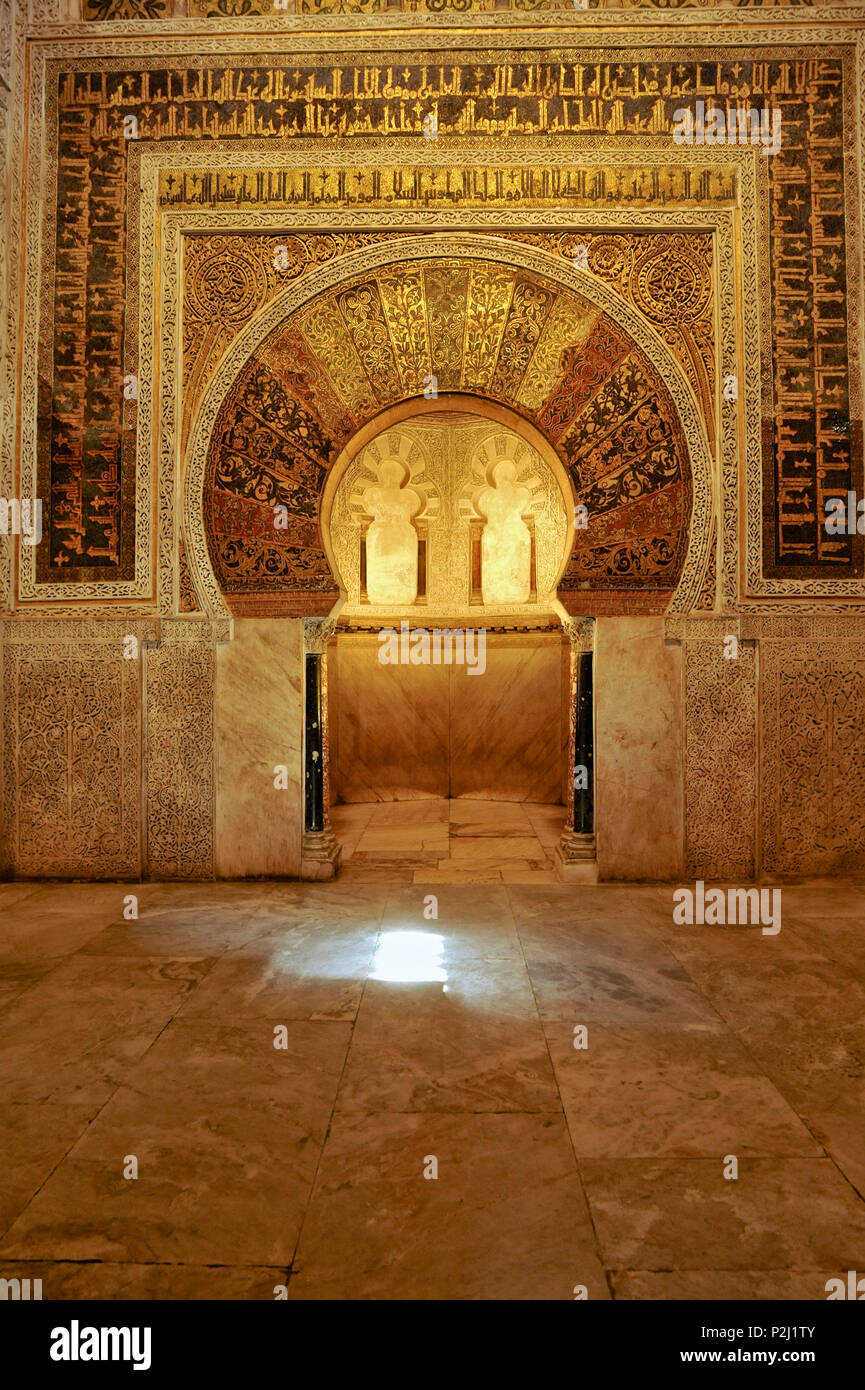Mihrab in der Mezquita in Cordoba, Andalusien, Spanien Stockfoto