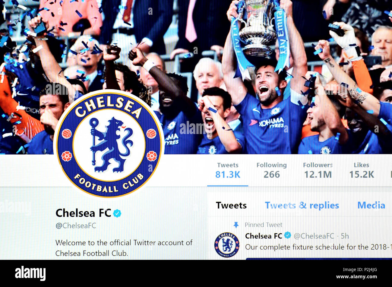 Cleasea FC offizielle Twitter Seite (2018) Stockfoto