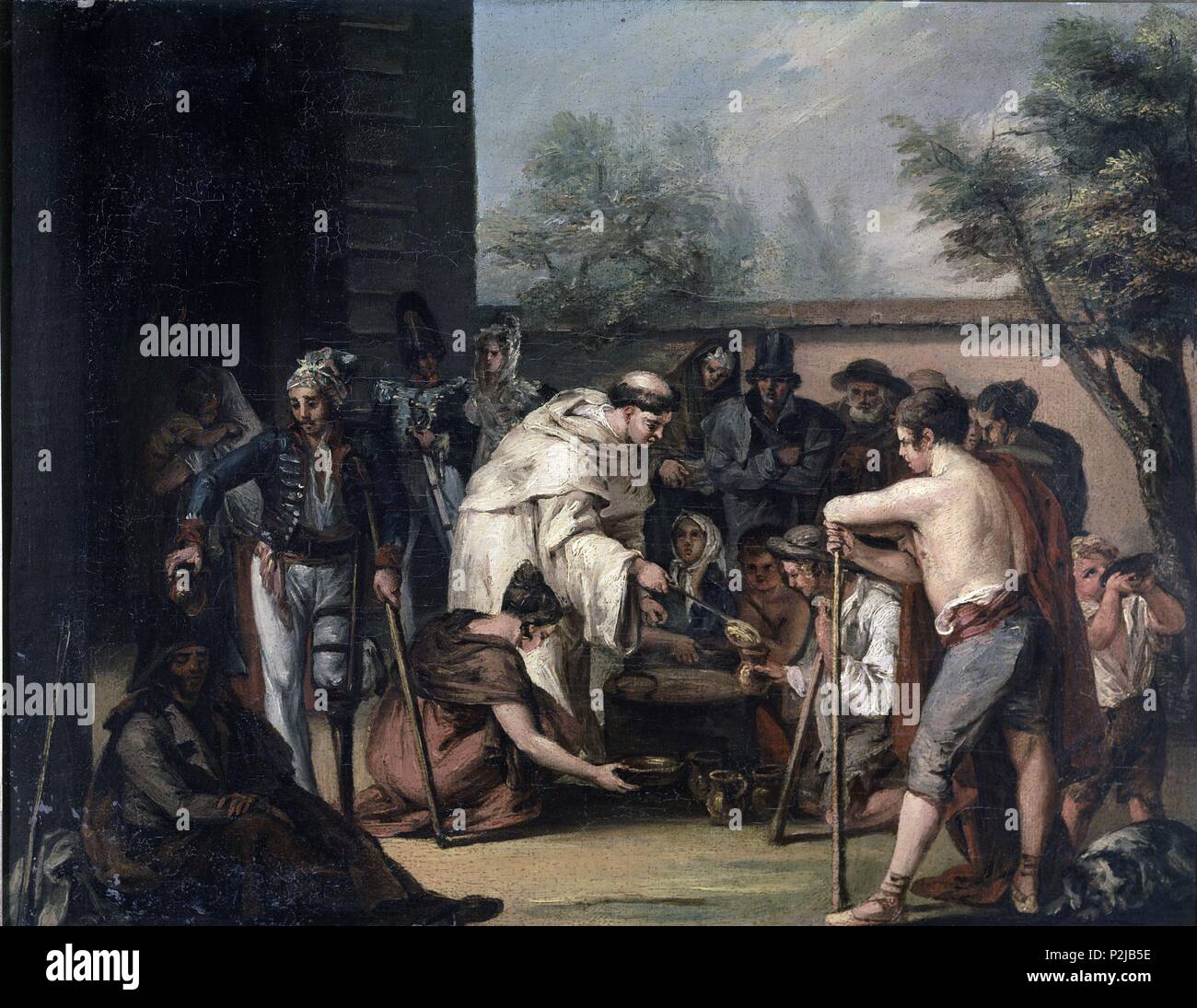 'La sopa Boba', 1826-1850, Öl auf Leinwand, 35,5 x 46,5 cm, Inv. 02506. Autor: Leonardo Alenza y Nieto (1807-1845). Lage: Museo Lázaro Galdiano - COLECCION, MADRID, SPANIEN. Stockfoto