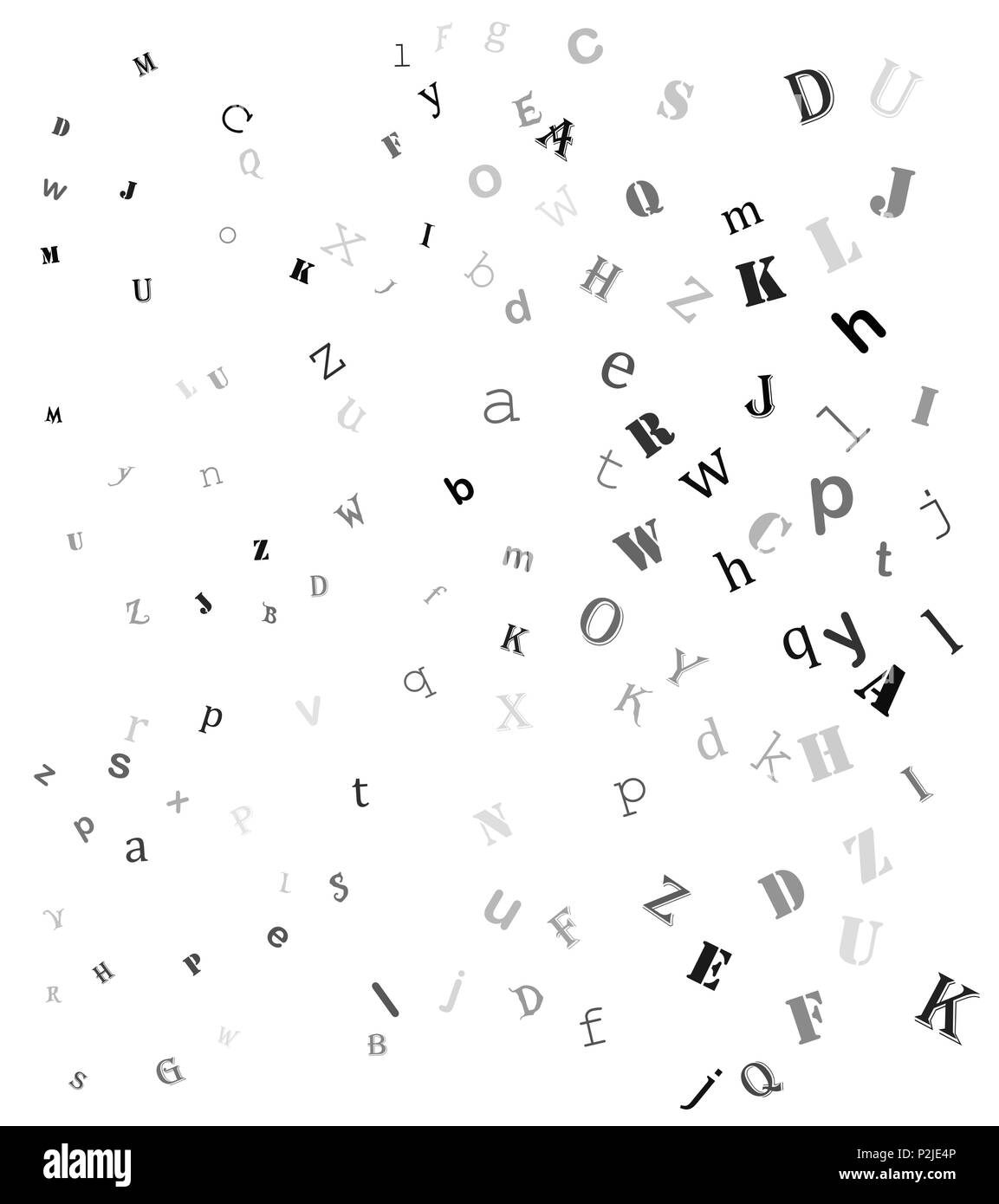 Der zufällige Buchstaben, Alphabet schönen Hintergrund design Stock Vektor