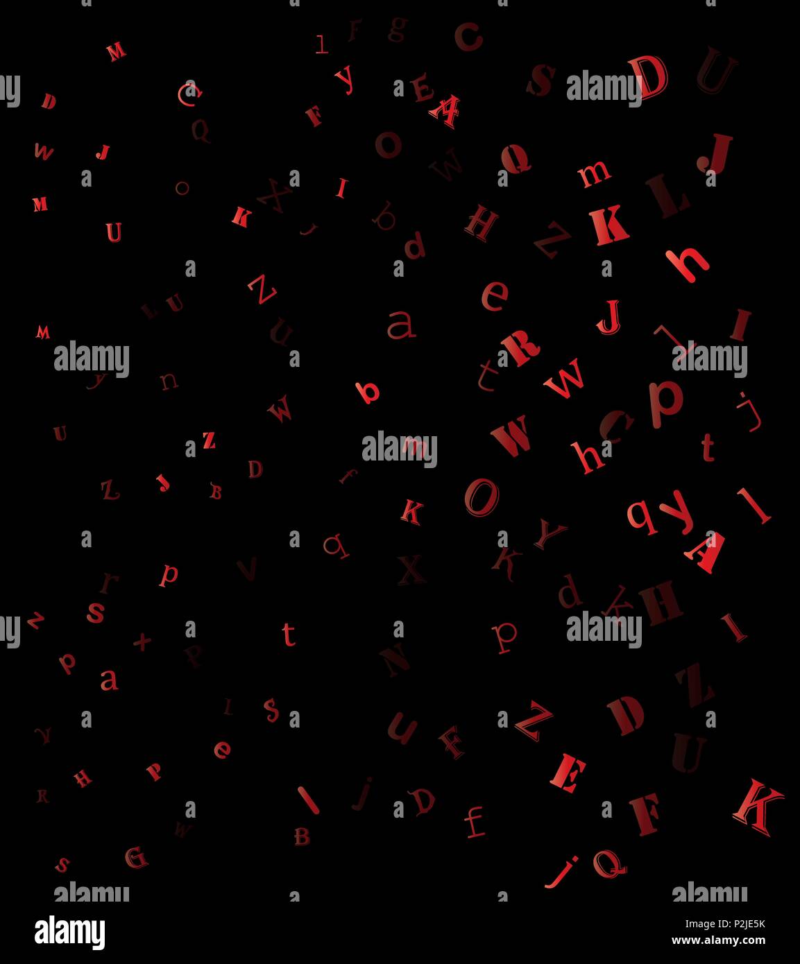 Der zufällige Buchstaben, Alphabet schönen Hintergrund design Stock Vektor