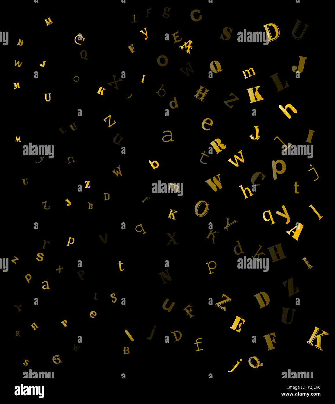 Der zufällige Buchstaben, Alphabet schönen Hintergrund design Stock Vektor