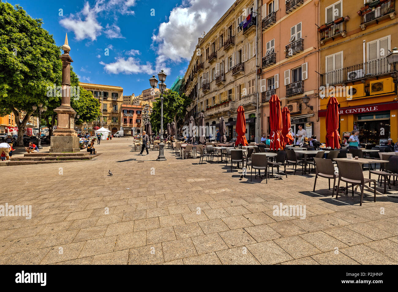 Sardinien Cagliari Stampace Bezirk Piazza Yenne Stockfoto