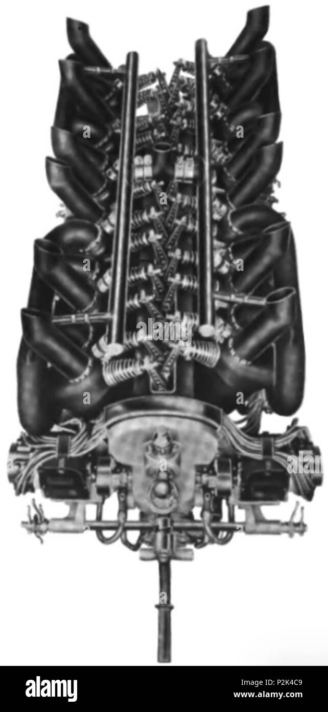 46 Lancia V-13 Aircraft Engine Stockfoto