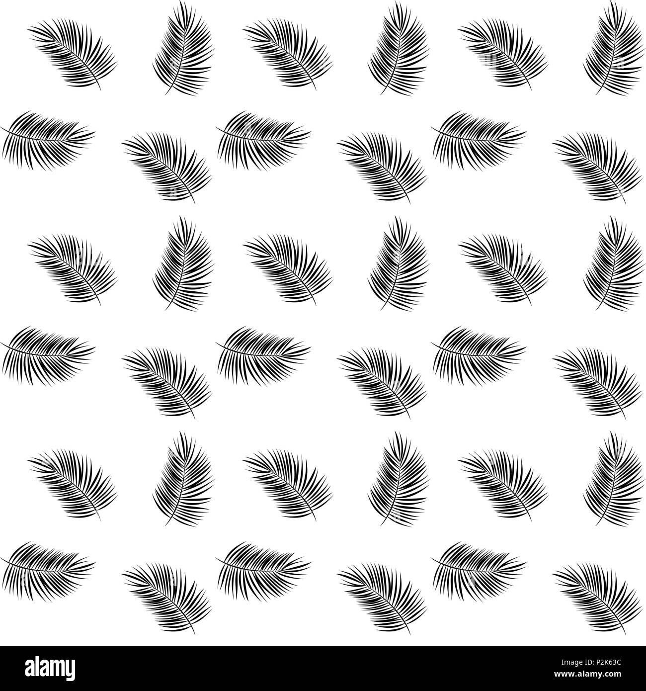 Silhouette von Palmen auf weißem Hintergrund. Nahtlose Muster. Vector Illustration. Stock Vektor