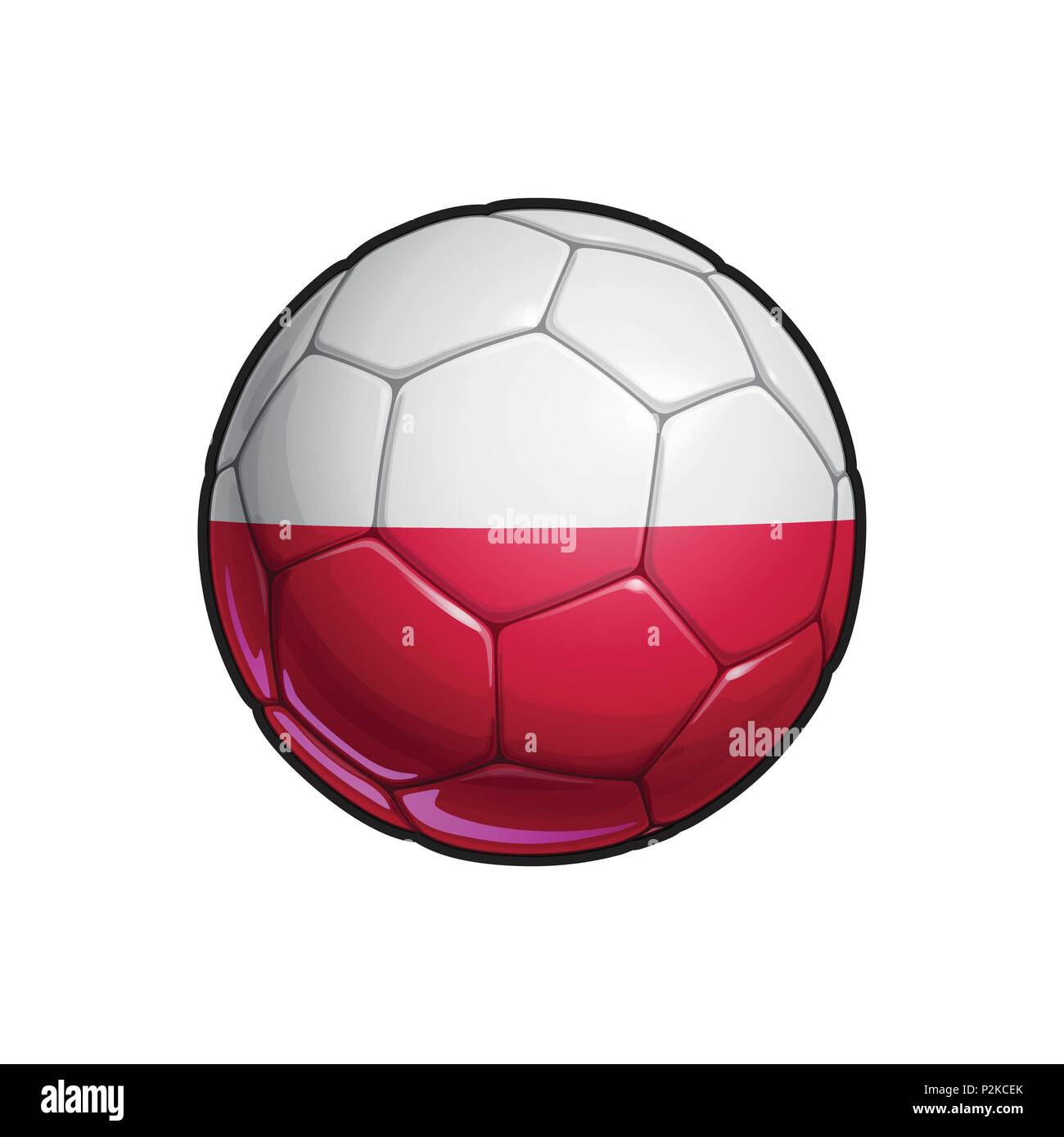 Vector Illustration eines Fußball - Fußball mit der polnischen Flagge Farben. Alle Elemente problemlos auf gut definierten Schichten Stock Vektor