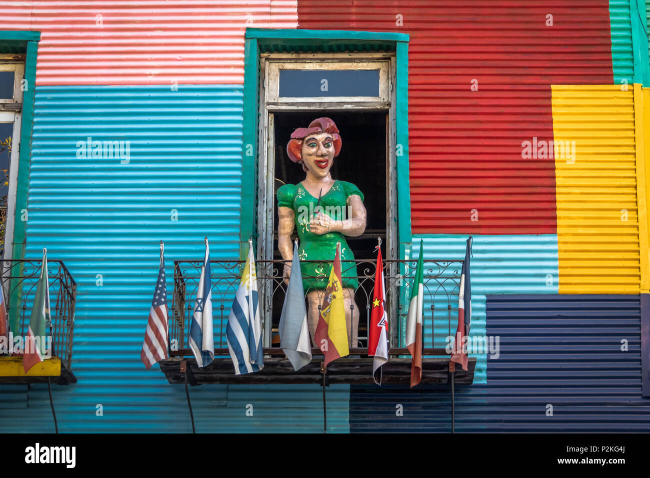 Farbenfrohe Gebäude im Viertel La Boca, Buenos Aires, Argentinien Stockfoto