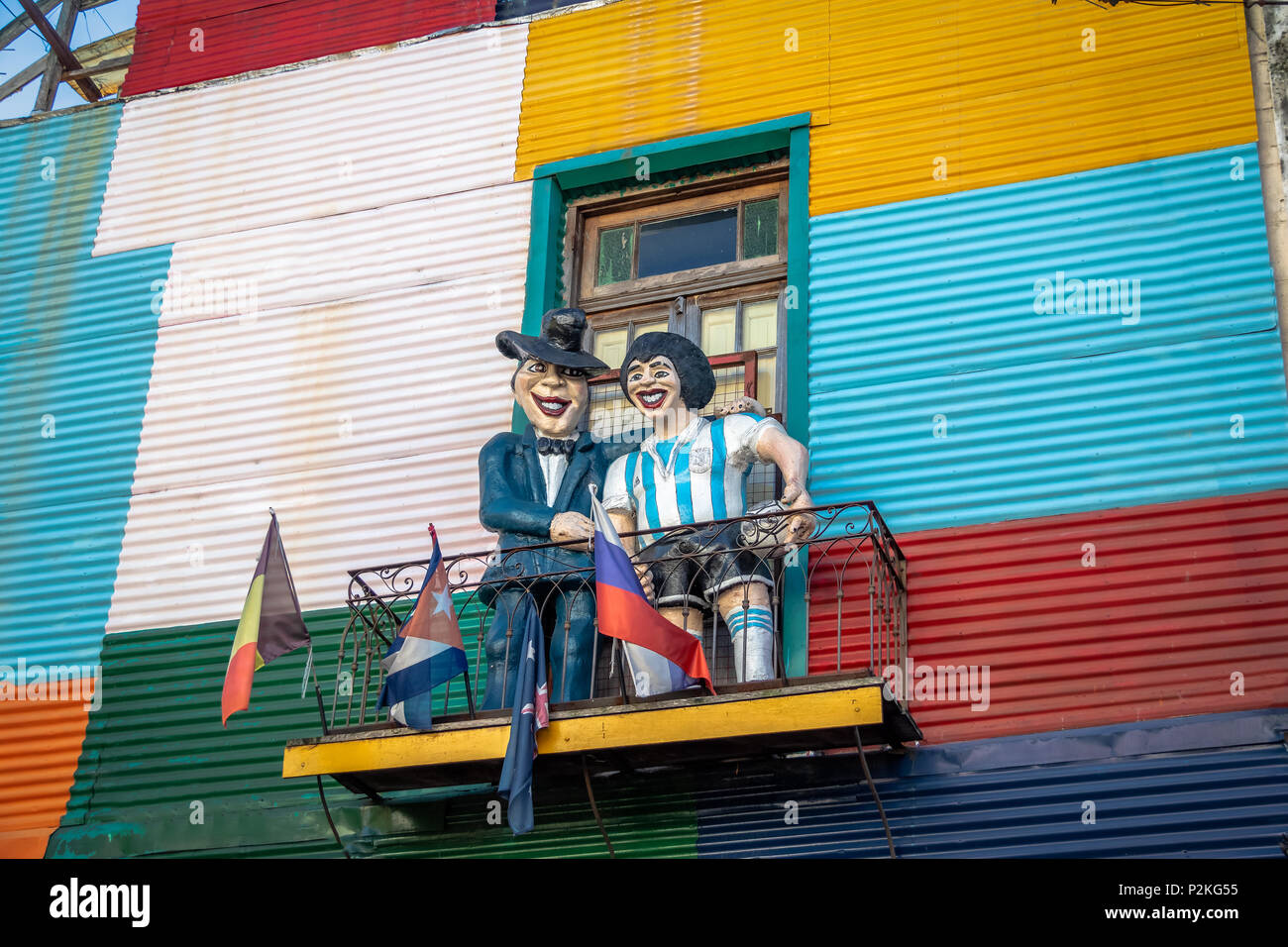 Farbenfrohe Gebäude im Viertel La Boca, Buenos Aires, Argentinien Stockfoto