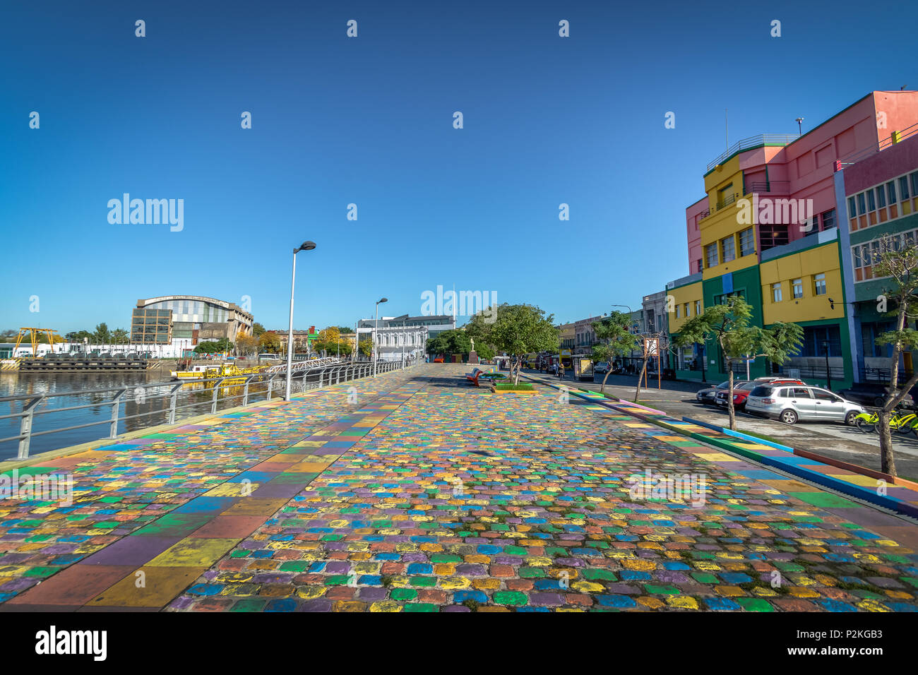 Bunte Promenade von La Boca Nachbarschaft - Buenos Aires, Argentinien Stockfoto