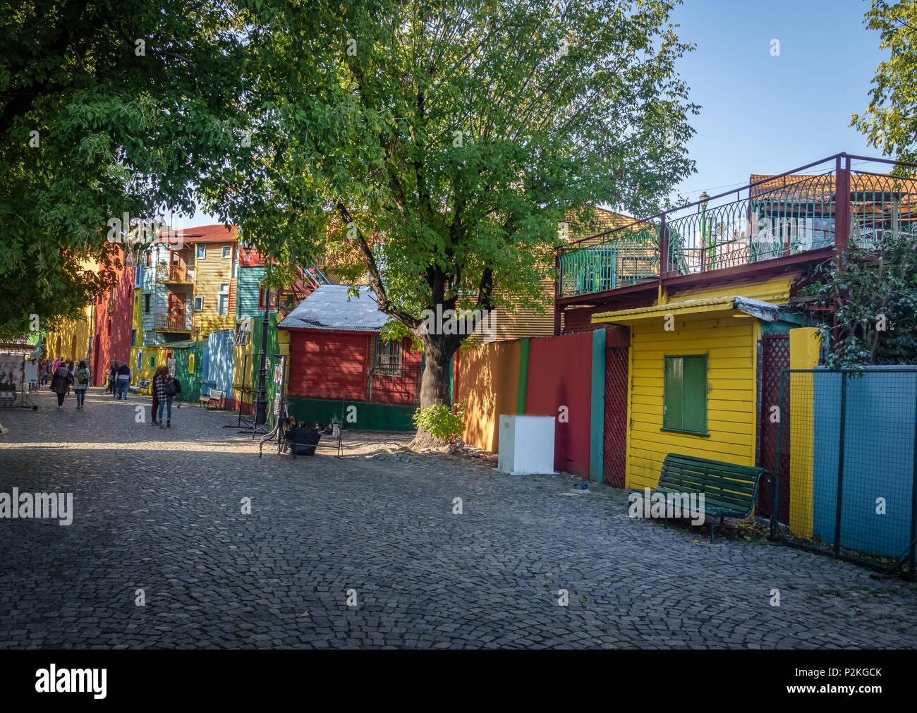 Bunte Caminito Straße im Viertel La Boca, Buenos Aires, Argentinien Stockfoto