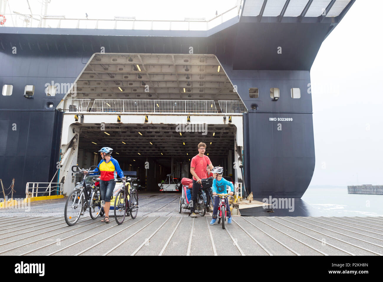 Ferrry aus Insel Rügen, Sassnitz Rönne und zurück, Fahrrad tour im Sommer, Ostsee, HERR, Bornholm, Rönne, Dänemark, Stockfoto