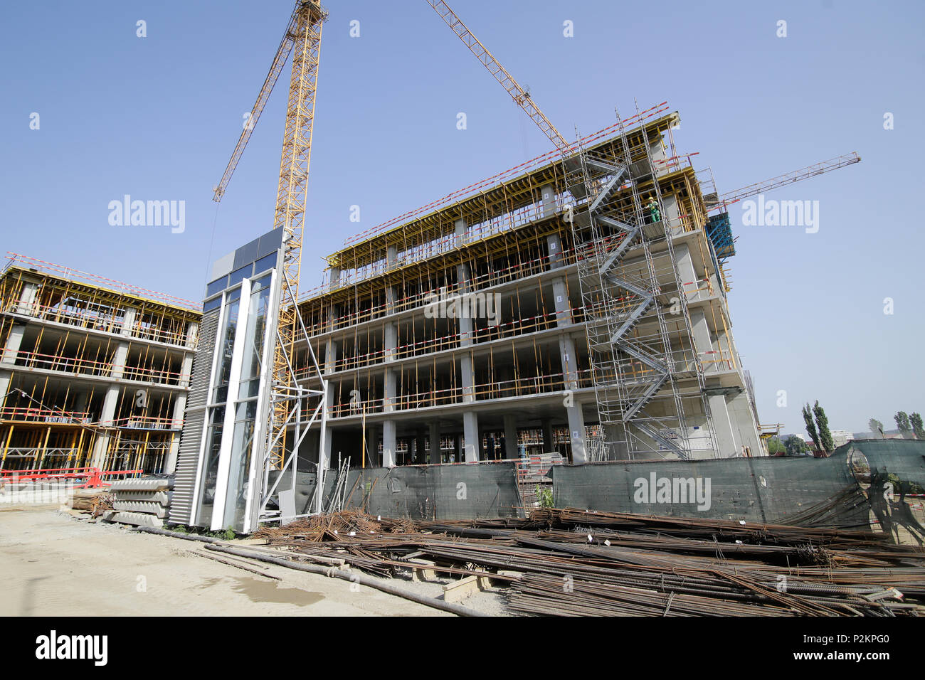 Bukarest, Rumänien - 14. JUNI 2018: Baustelle Stockfoto