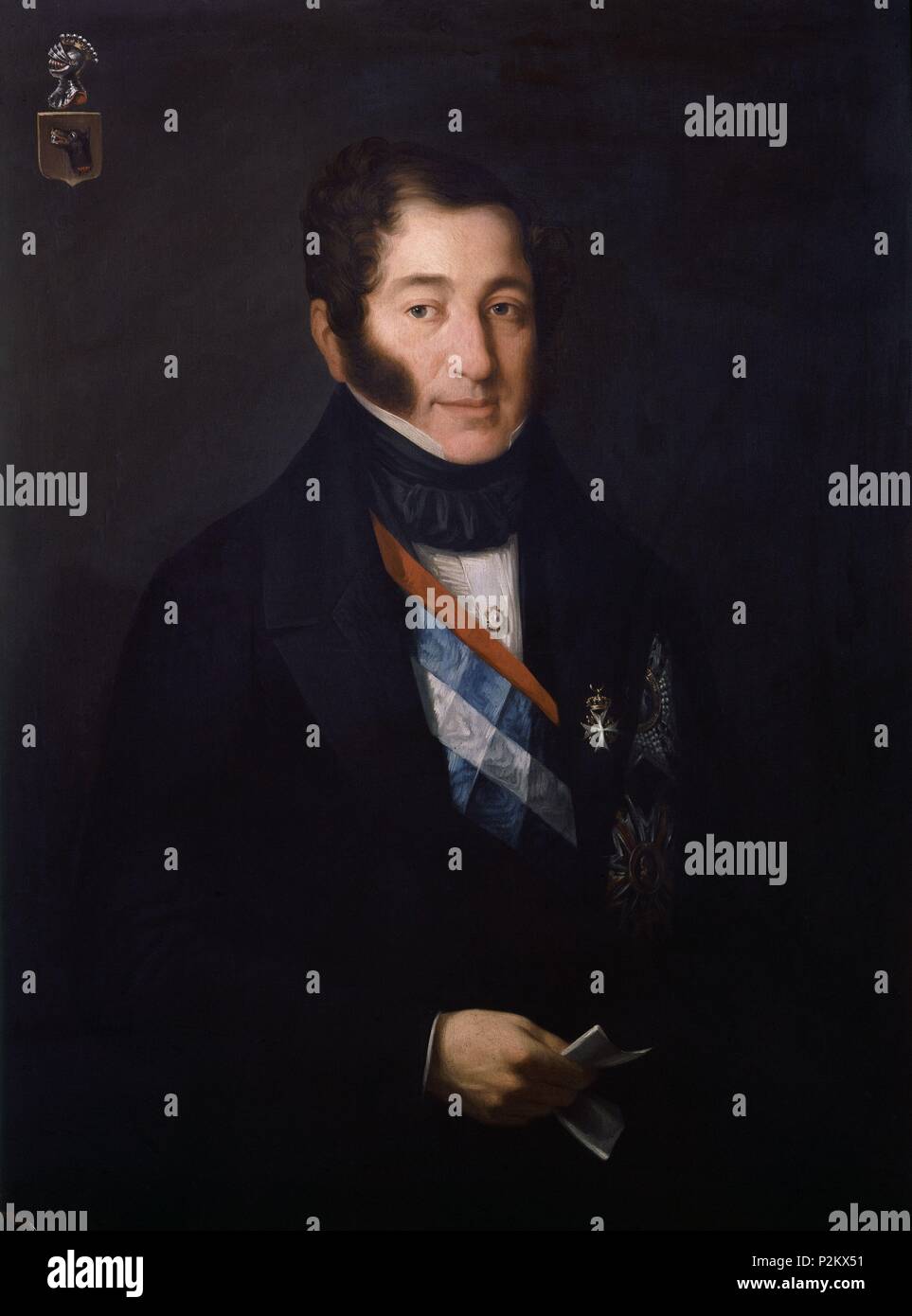 JOSE MARIA MOSCOSO DE ALTAMIRA, CONDE DE FONTAO (1784/1857) - PRIMER PRESIDENTE DEL SENADO 1837/38 - SIGLO XIX. Autor: José María Galván Y Candela (1837-1899). Lage: SENADO - PINTURA, MADRID, SPANIEN. Stockfoto