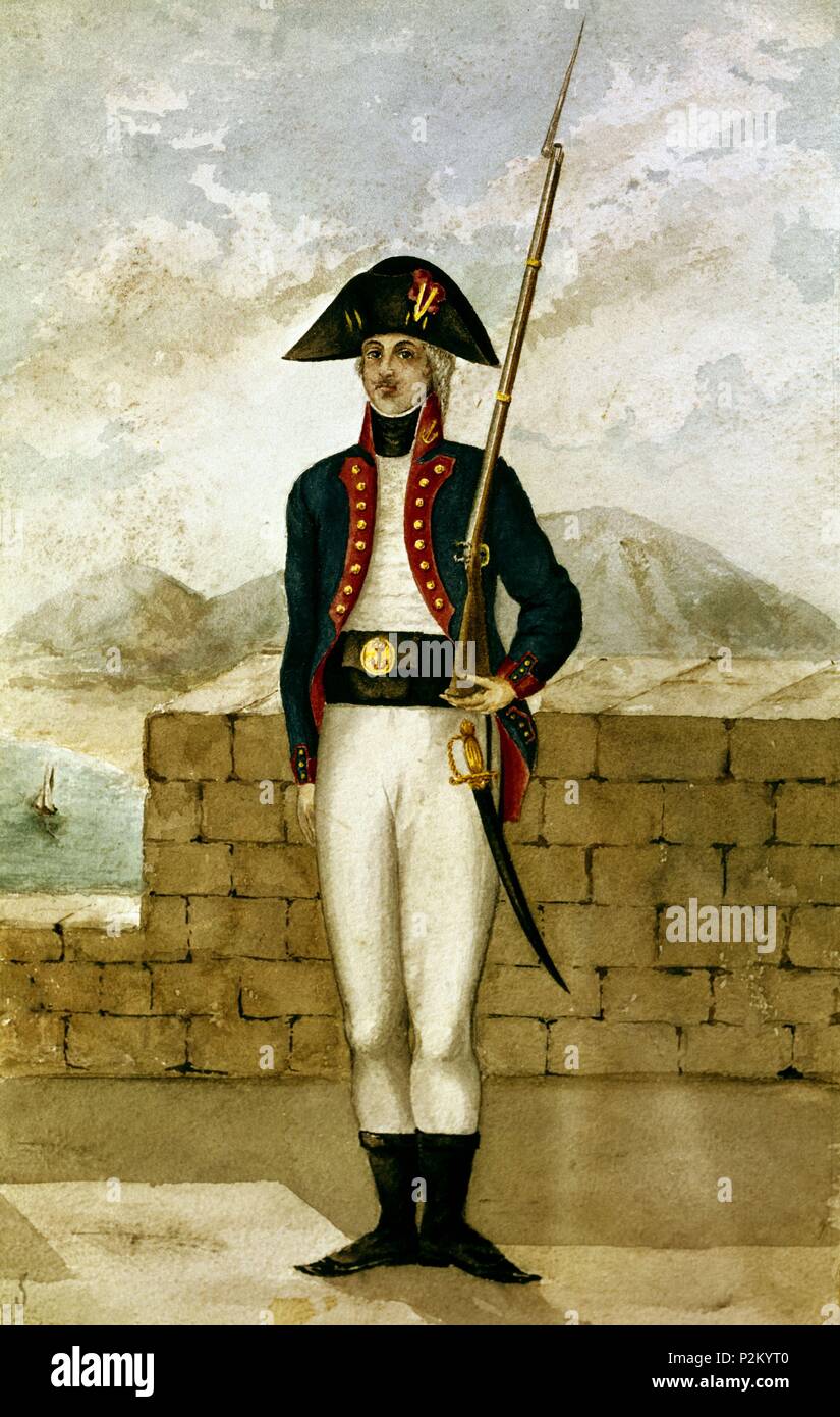 UNIFORME DE MARINA S XVIII. Lage: Museo Naval / MINISTERIO DE MARINA, MADRID, SPANIEN. Stockfoto