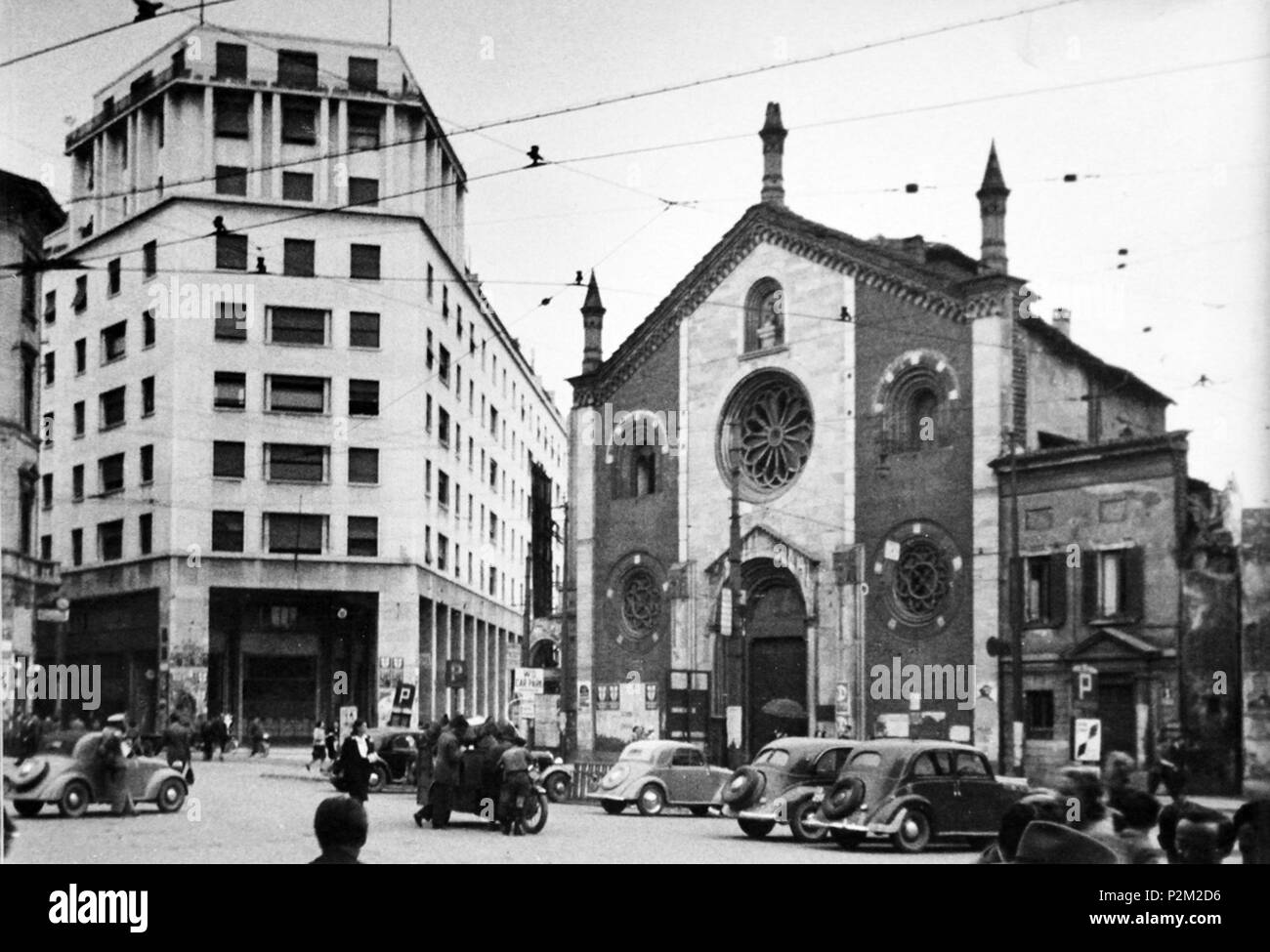 . Italiano: Mailand, Piazza Missori. zwischen 1945 und 1950. Anonym 56 Milano, Via Santa Sofia, 04. Stockfoto