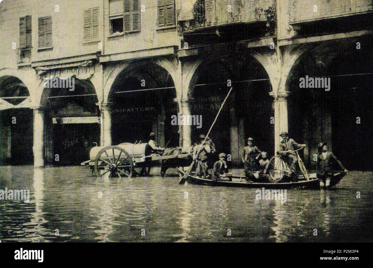 . Italiano: Mantova Durante l'Alluvione. 1917. Unbekannte Person 52 Mantova Durante l'Alluvione Stockfoto