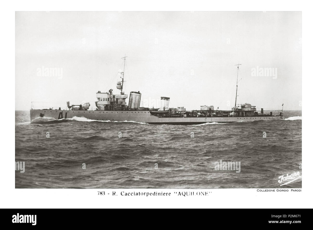 . Englisch: Zerstörer Aquilone (Mitte der 1930er Jahre). 1. Januar 1935. Unbekannt 76 RIN Aquilone Stockfoto