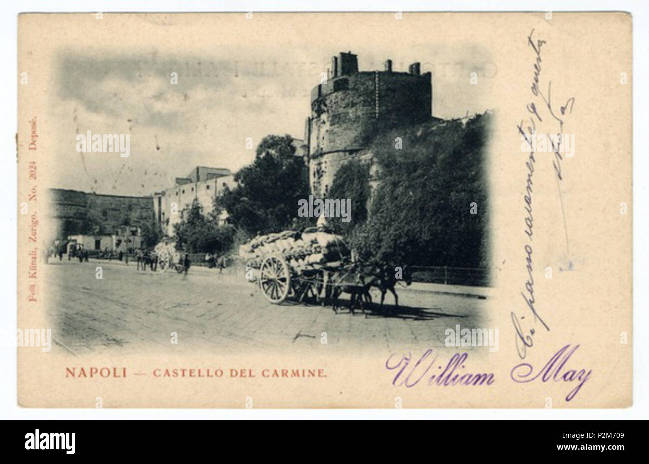 . Deutsch: "Neapel - Castello del Carmine" in der Via Marina. Cartolina. Sconosciuto Autore. 1905. Unbekannt 60 Napoli, Castello del Carmine 3 Stockfoto