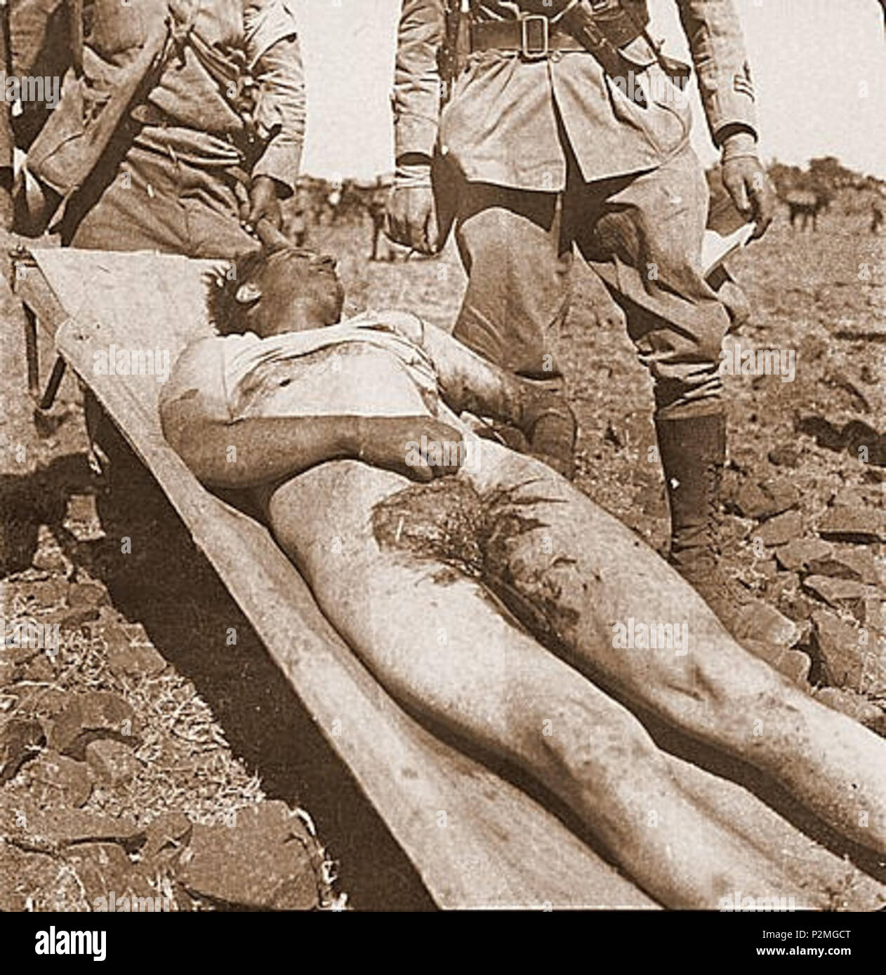 . Englisch: italienischen militärischen entmannt zweite italo-ethiopian Krieg. 13. Februar 1936. Anonym 42 italienischen militärischen entmannt zweite italo-ethiopian Krieg Stockfoto