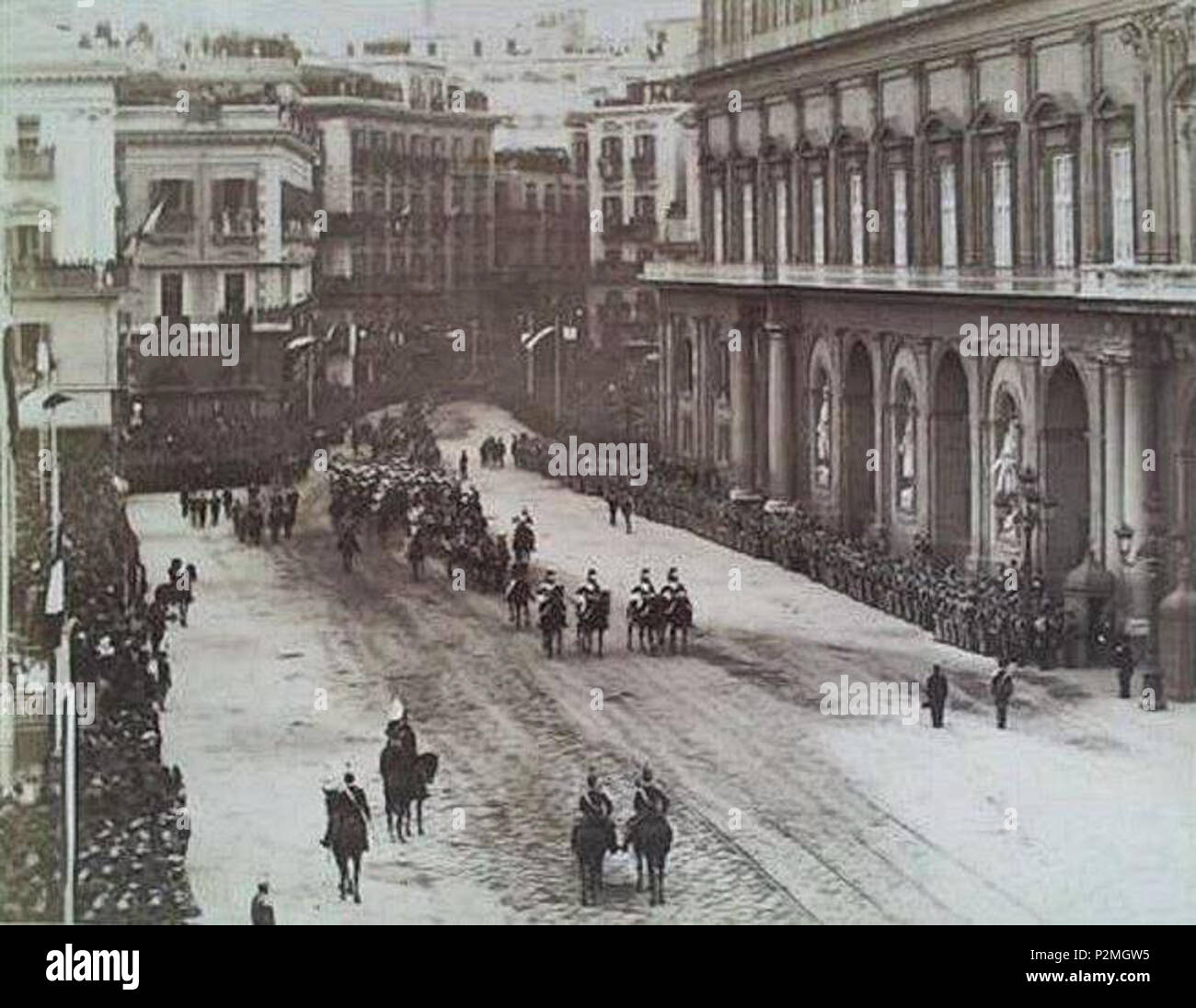 . Italiano: Il kaiser Guglielmo II di Germania in visita a Napoli (nel 1888 o 1890). Foto di Giorgio Sommer. zwischen 1888 und 1890. Unbekannt 45 Kaiser Wilhelm II. in Neapel Stockfoto