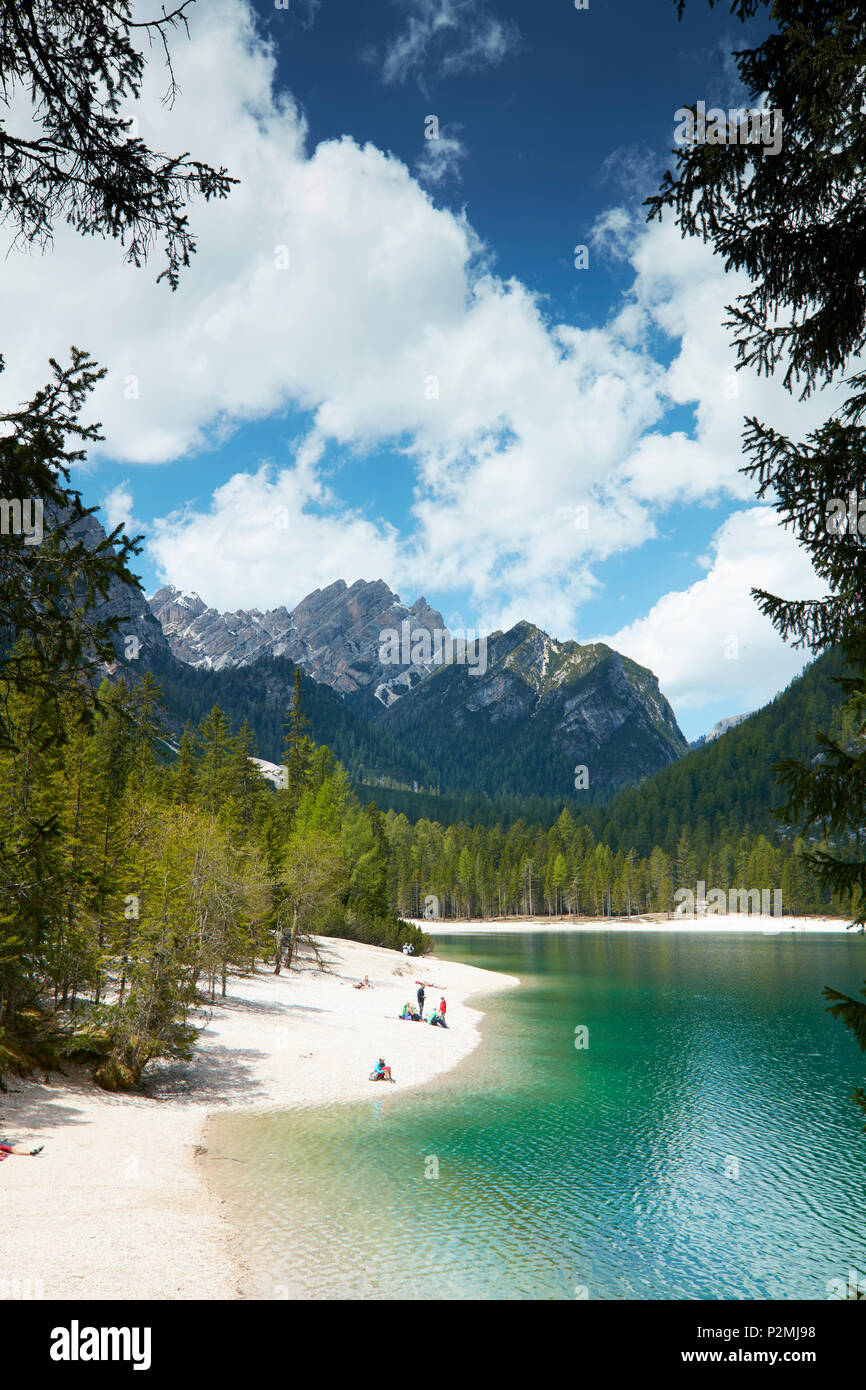 Pragser Wildsee, Hochpustertal, Südtirol, Italien Stockfoto