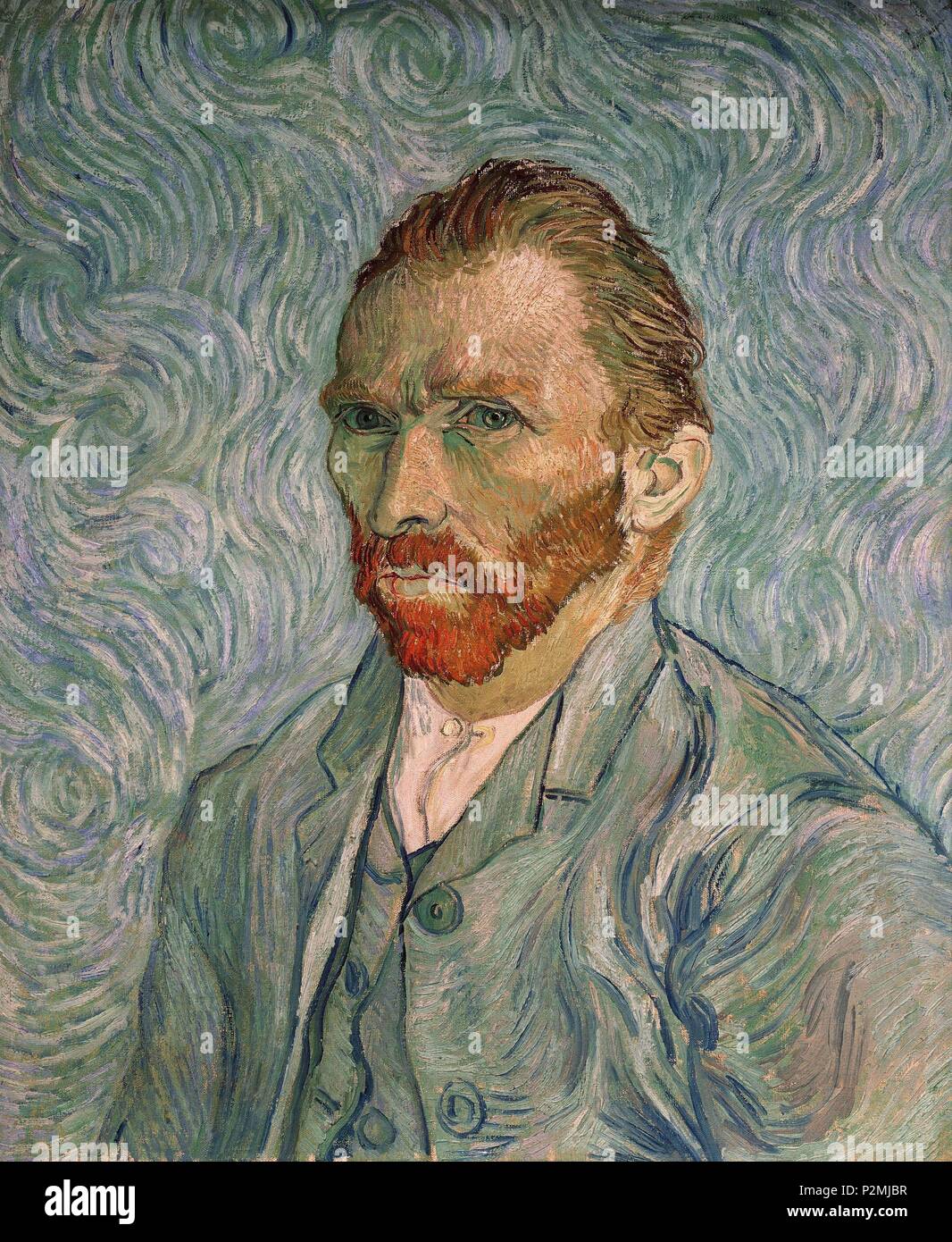 'Selbst-Portrait", 1889, Öl auf Leinwand, 65 x 54 cm. Autor: Vincent van Gogh (1853-1890). Lage: Musee D'Orsay, Frankreich. Stockfoto