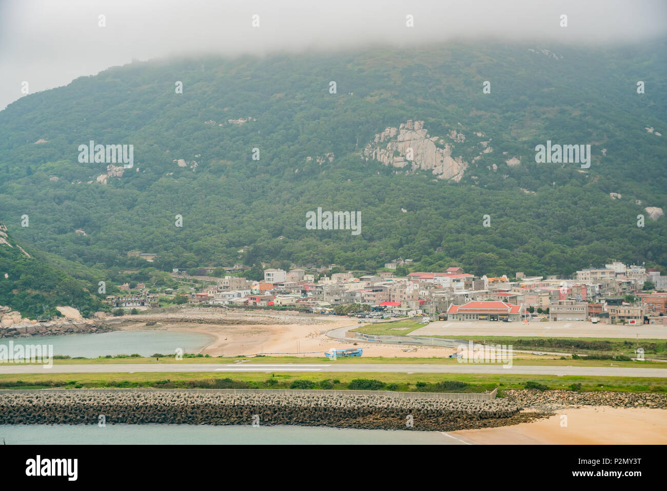 Luftaufnahme des Beigan downtown Stadtbild, Taiwan Stockfoto