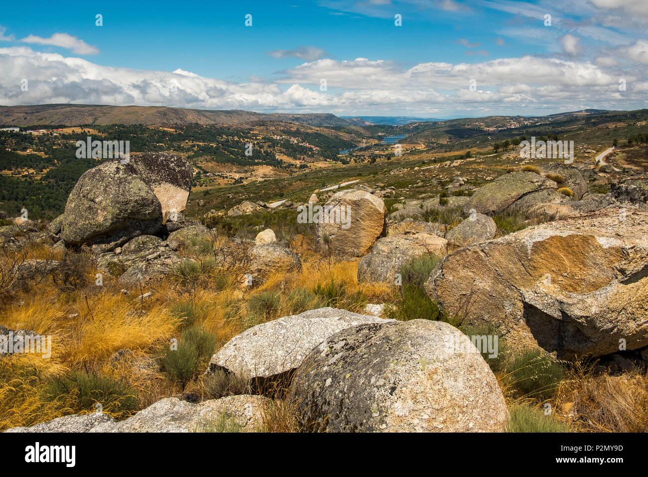 Portugal, Region Centre, Vila Franca das Naves, Granit Landschaft Stockfoto