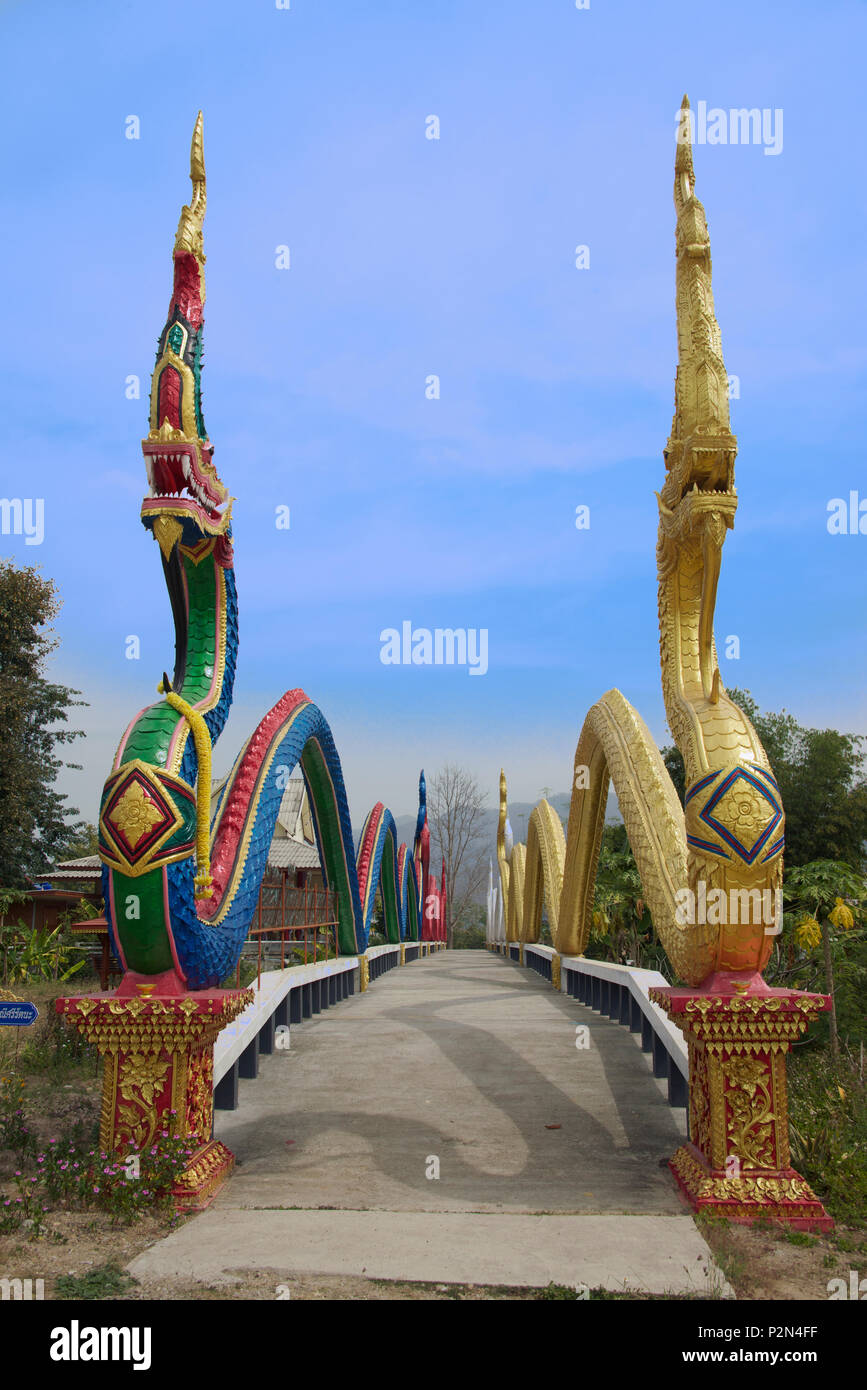 Dragon Bridge Pai Mae Hong Son Provinz Northern Thailand Stockfoto