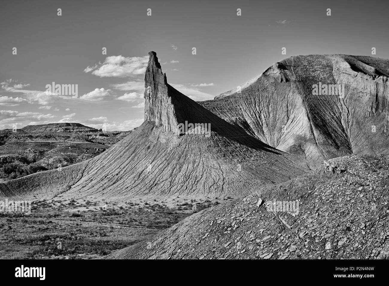 Schwarz-weiß Bild von einer malerischen Felsformationen in den Capitol Reef National Park, Utah, USA. Stockfoto