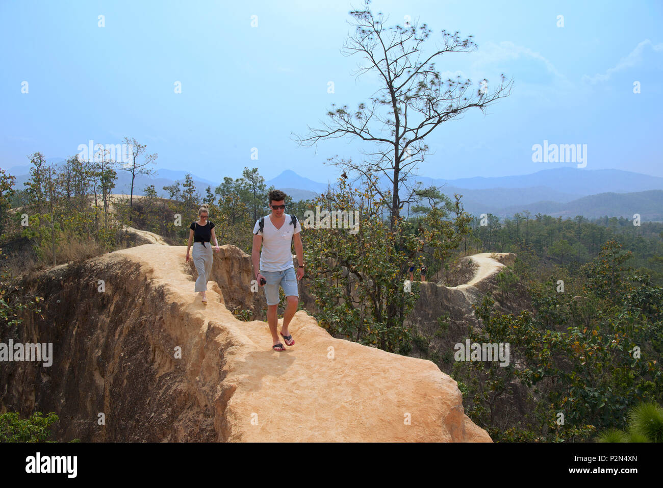 Besucher nach Pai Canyon Pai Mae Hong Son Provinz Northern Thailand Stockfoto