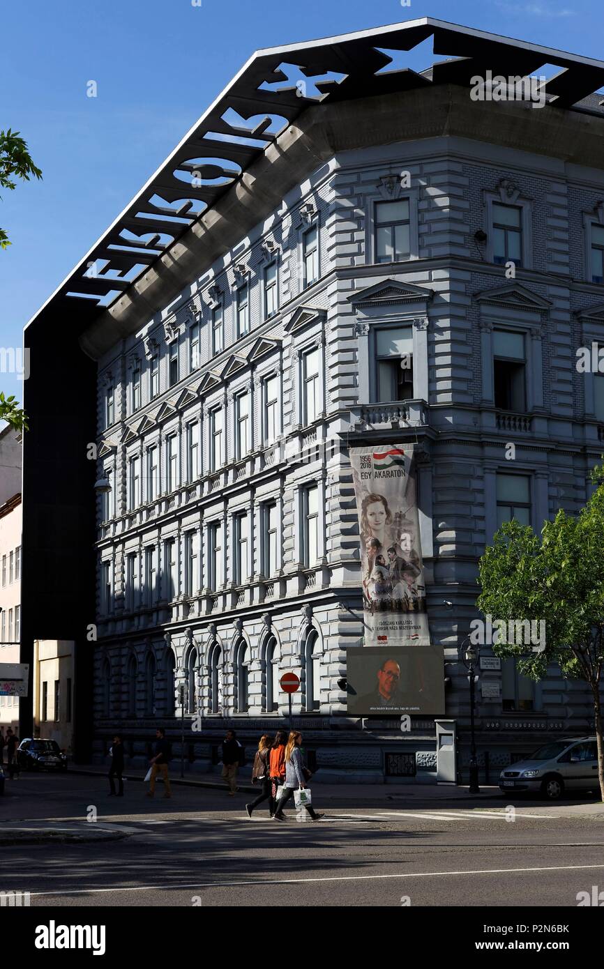 Budapest, Ungarn, klassifiziert als Weltkulturerbe, Terror haza (Museum des Terrors) an die sowjetische Besatzung eingeweiht Stockfoto