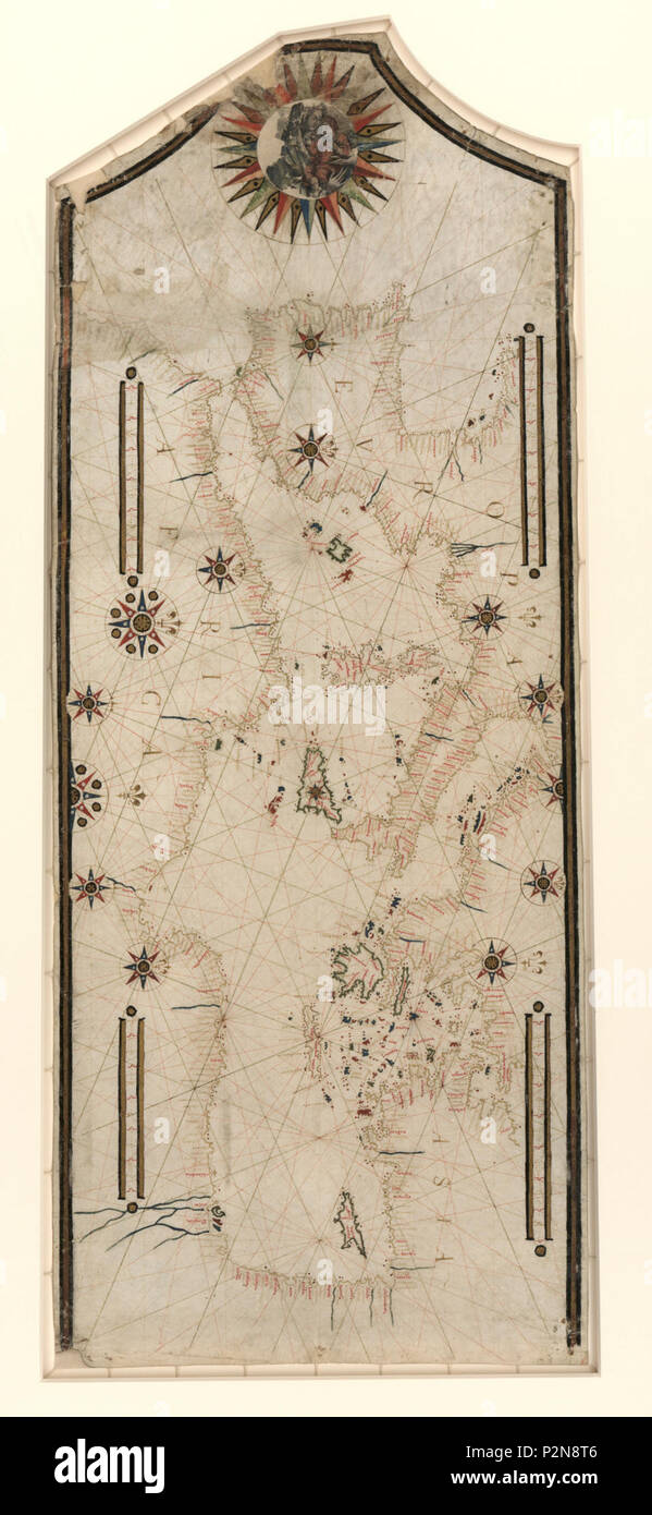 (Portolan Chart des Mittelmeers und der Meere). LOC 2010588182. Stockfoto