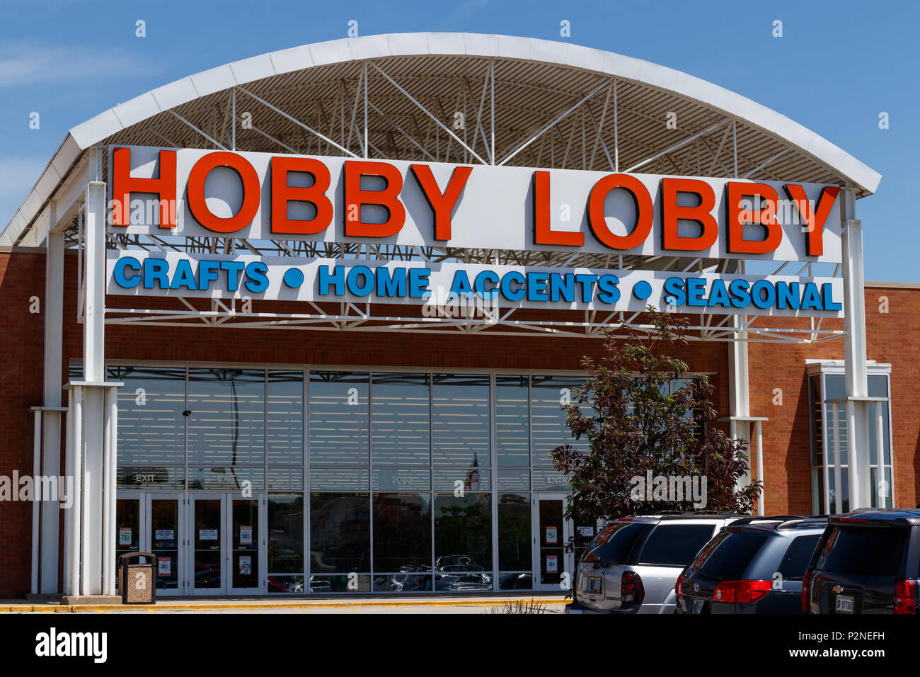 Westfield - ca. Juni 2018: Hobby Lobby Einzelhandel Lage. Hobby Lobby ist eine privat besessene Christian Principled Unternehmen III. Stockfoto