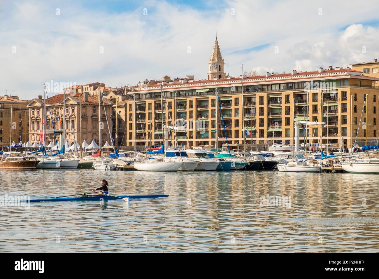 Frankreich, Bouches-du-Rhone, Marseille, der alte Hafen, die Gebäude des Architekten Pouillon Stockfoto