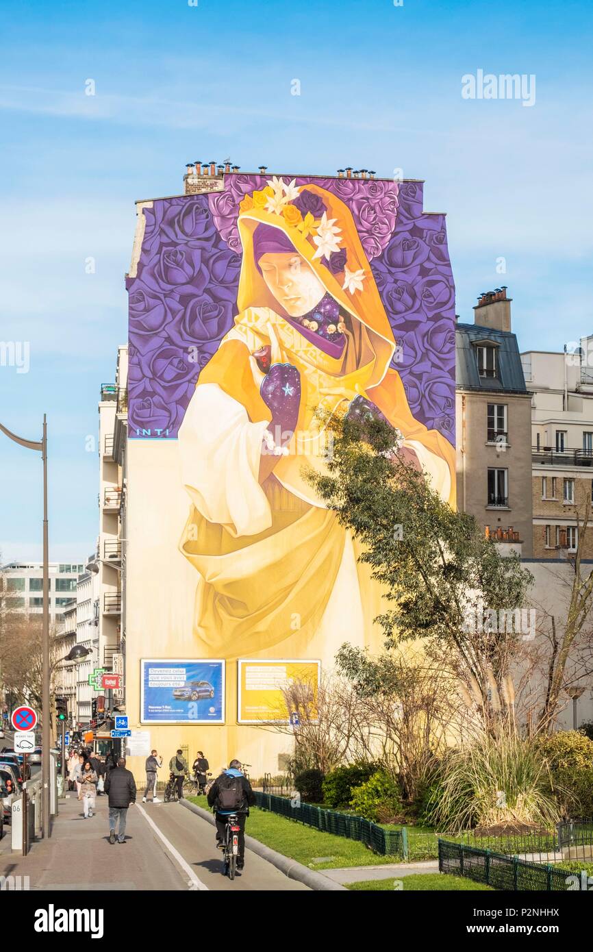 Frankreich, Paris, 13. Bezirk, Street Art, die Arbeit La Madre Säkularen des Künstlers © inti Stockfoto