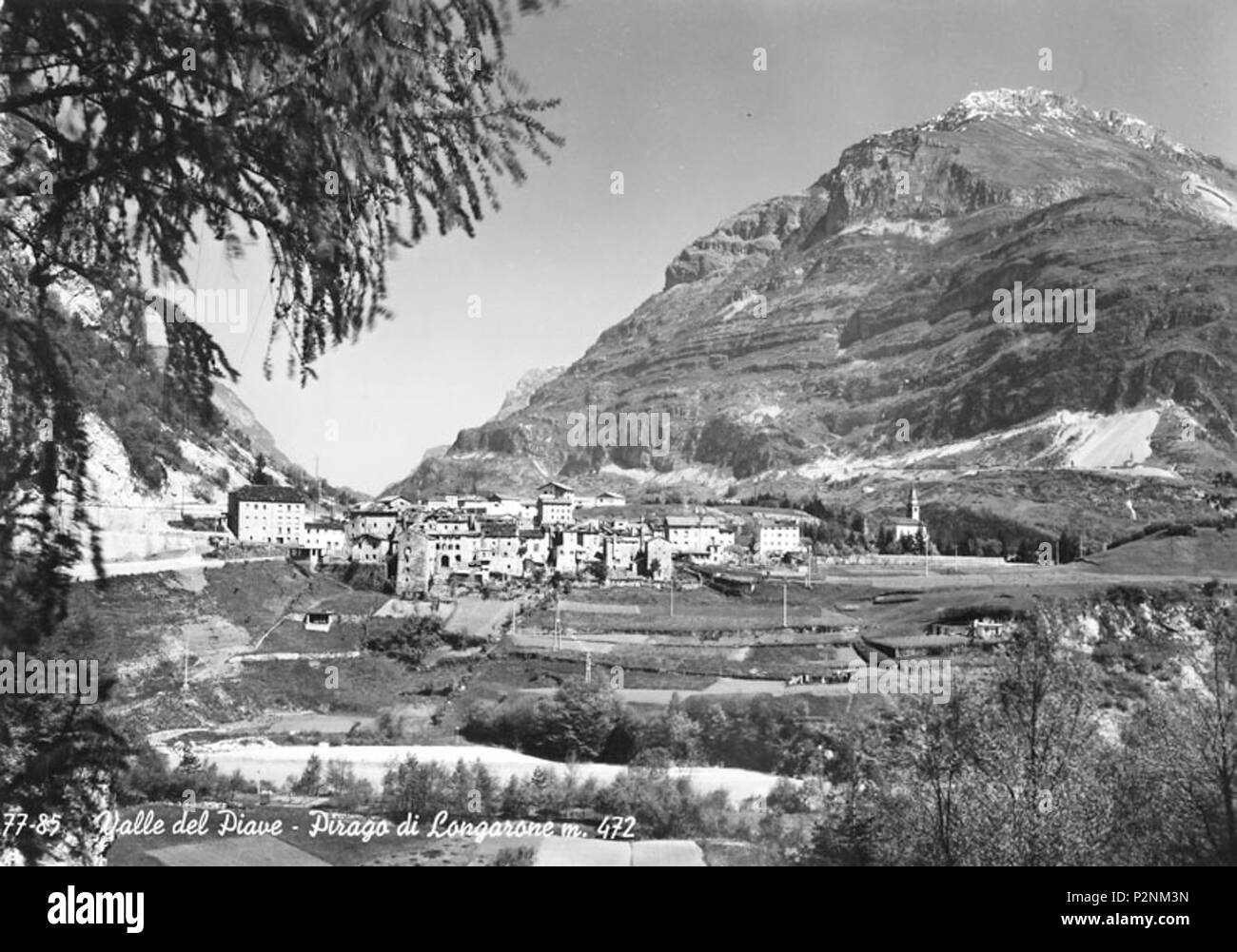 . Englisch: Pirago, Weiler Longarone (BL) vor vajont Staudamm Katastrophe. 1961. Unbekannt 49 Longarone Pirago 1961 Stockfoto