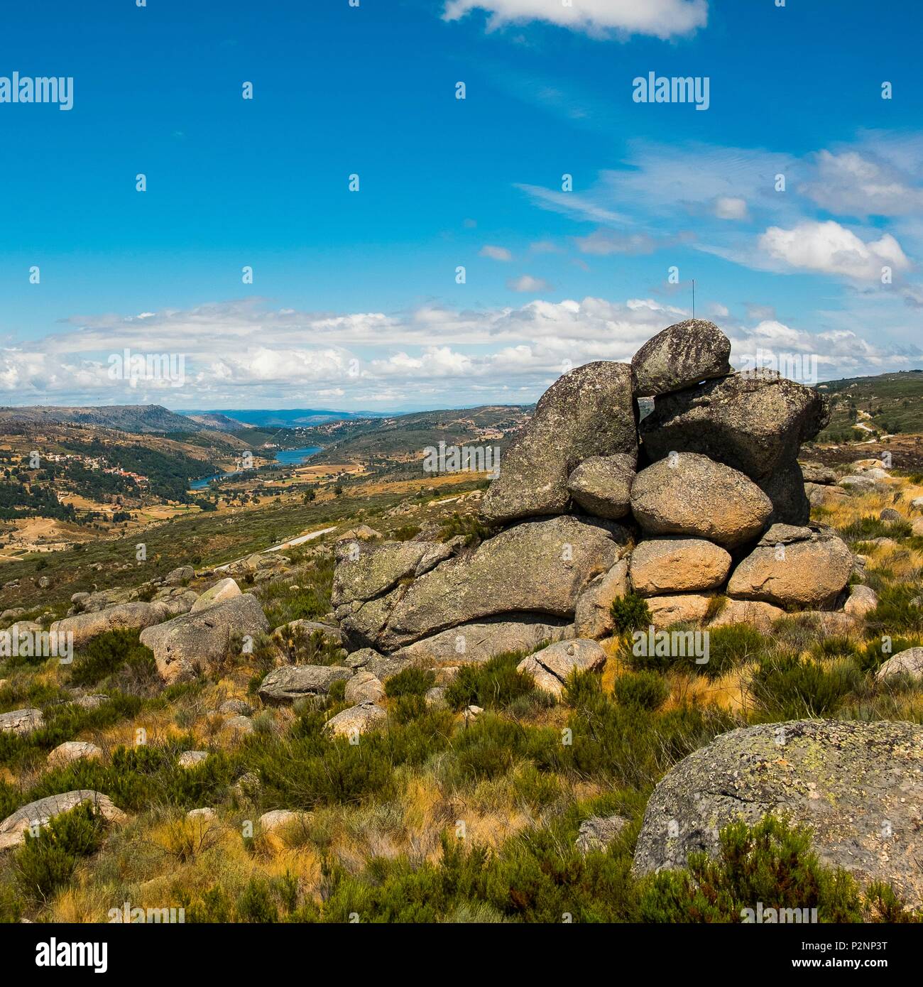 Portugal, Region Centre, Vila Franca das Naves, Granit Landschaft Stockfoto